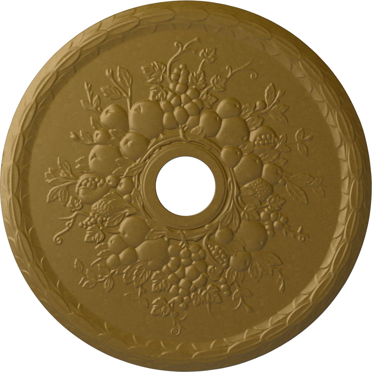 Ekena Millwork CM22GRGLS Grape 22.625-in W x 22.625-in L Painted Gold Polyurethane Whole Ceiling Medallion