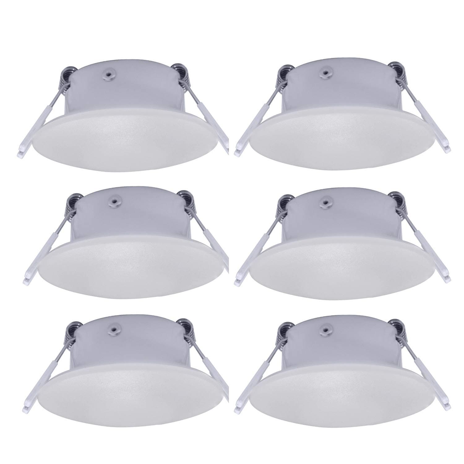 Lukvuzo  6 Pack 3 Inch 12V LED Recessed RV Puck Light Full Aluminum Housing 210 Lumen Warm White Ceiling Light for Camper Trailer Boat Kitchen