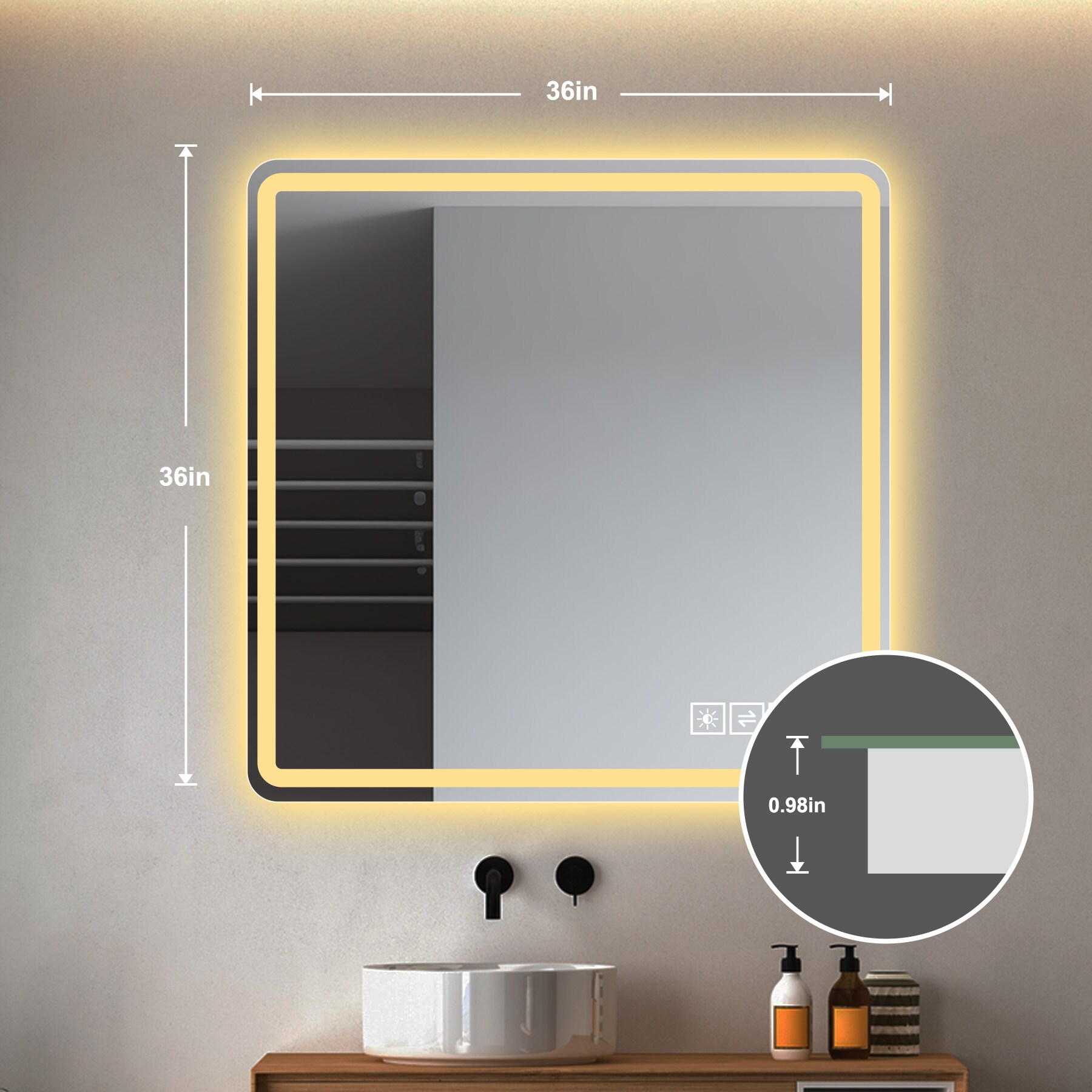 WELLFOR M1FM4032WT Framed-Bath-Mirrors - View #10