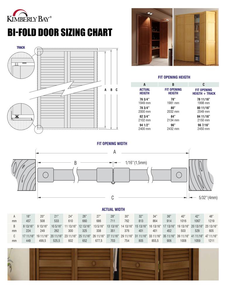 17+ Bifold Door Sizes Chart