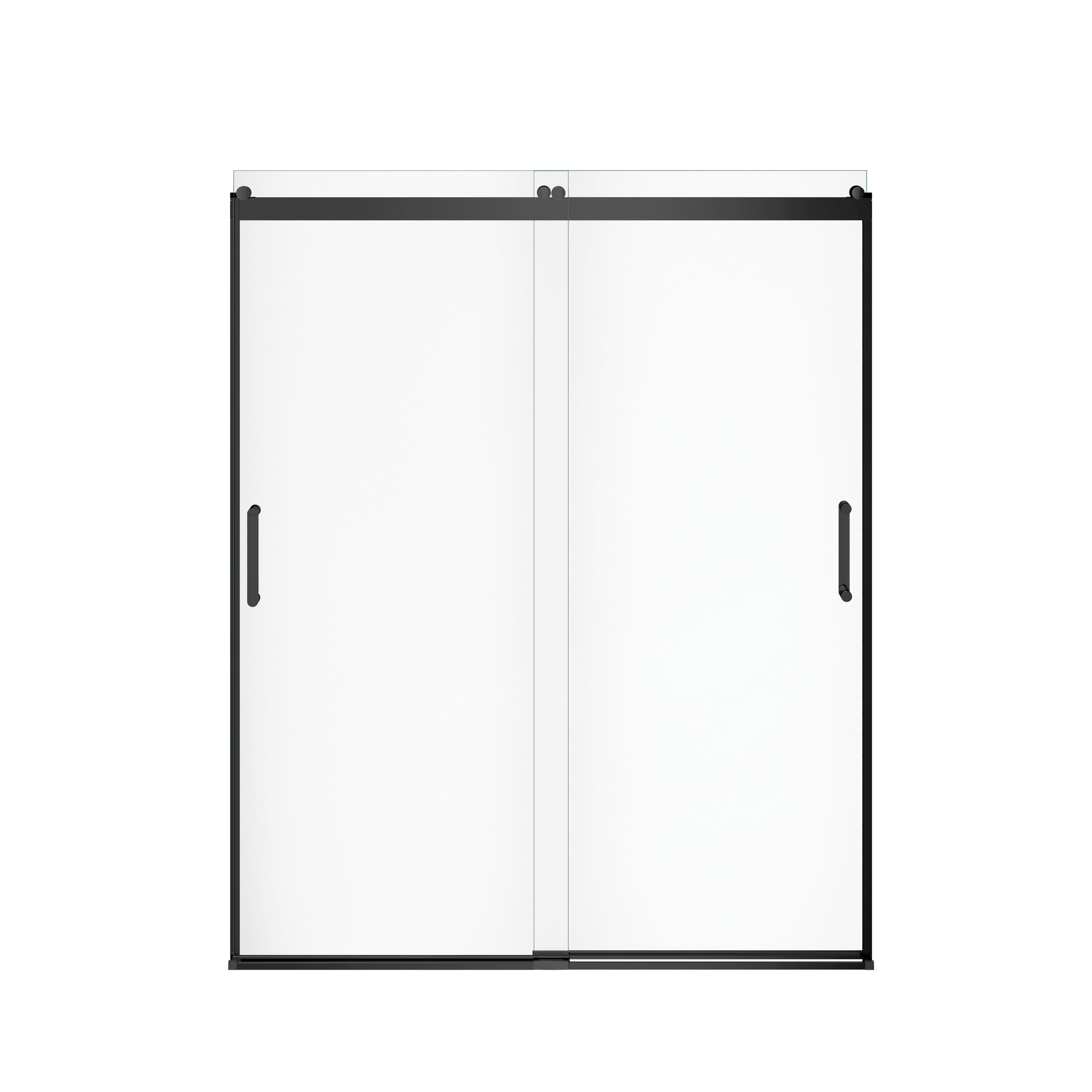 MAAX Revelation Brushed Nickel 56-in to 59-in x 73-in Frameless Bypass  Sliding Shower Door in the Shower Doors department at