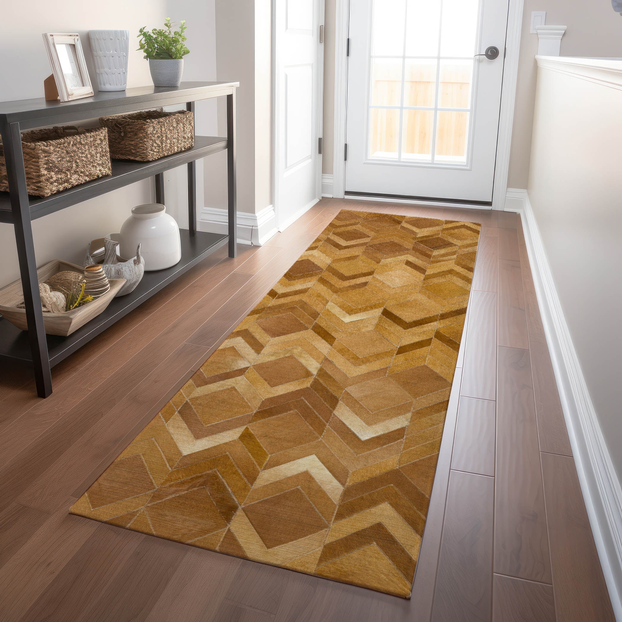 Addison Rugs AMF100BR2X8 Mayfield AMF100BR 2 x 7 (ft) Loomed Polyester Brown Rectangular Indoor Abstract Machine washable Runner rug