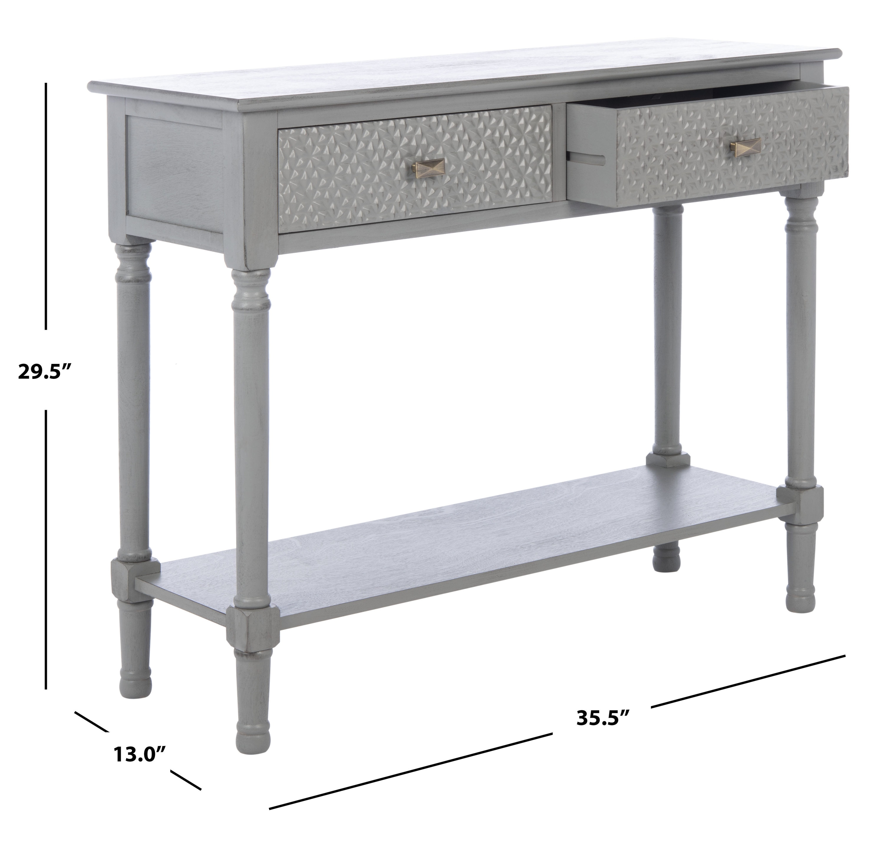 Safavieh Halton Farmhouse Distressed Gray Console Table Cns5718d At 