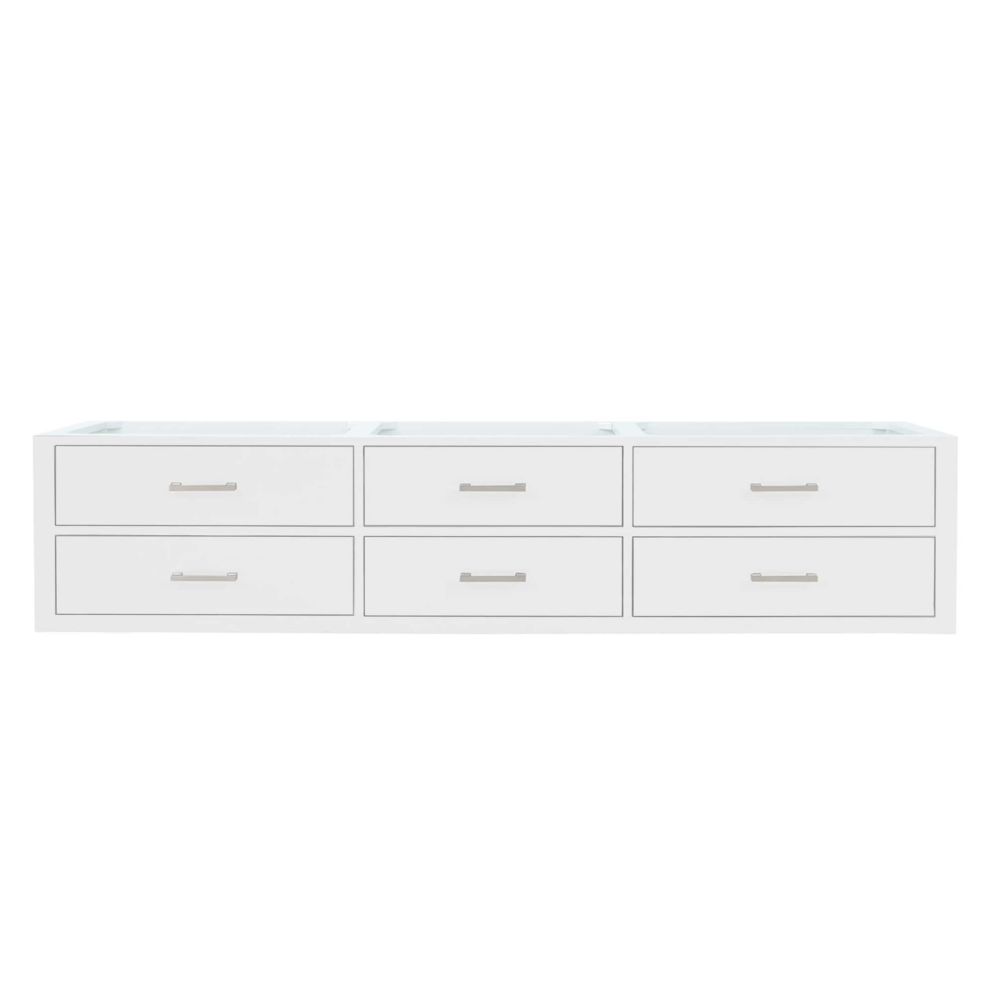 Lexora LVSO84DA000 Southold 84-in White Floating Bathroom Vanity Base Cabinet without Top