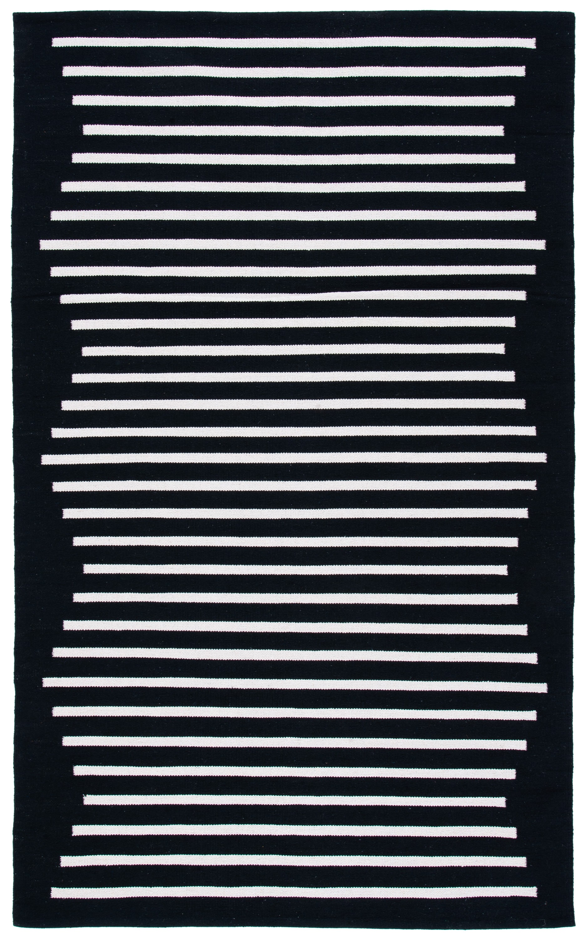 Safavieh MTK313Z-6 Montauk Nicoletta 6 x 9 (ft) Cotton Black/Ivory Rectangular Indoor Abstract Bohemian/Eclectic Area rug