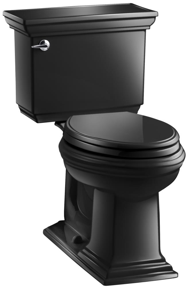 KOHLER 3817-7 Memoirs Black Single Elongated Chair height 2-piece Toilet 12-in Rough-In WaterSense 1.28 GPF