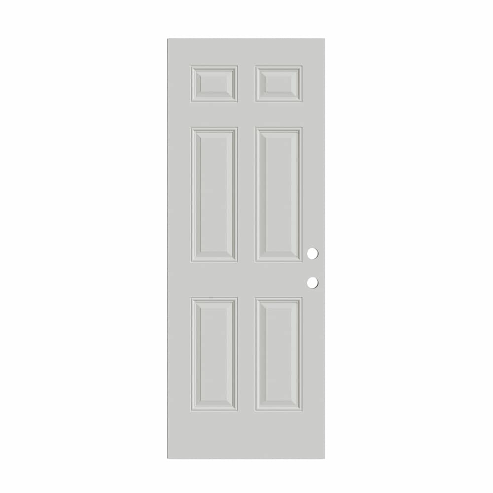 Masonite 642196 STA TRU Steel 30-in x 80-in x 4-9/16-in Steel No glass Bi-parting Primed Slab Double Front Door Solid core