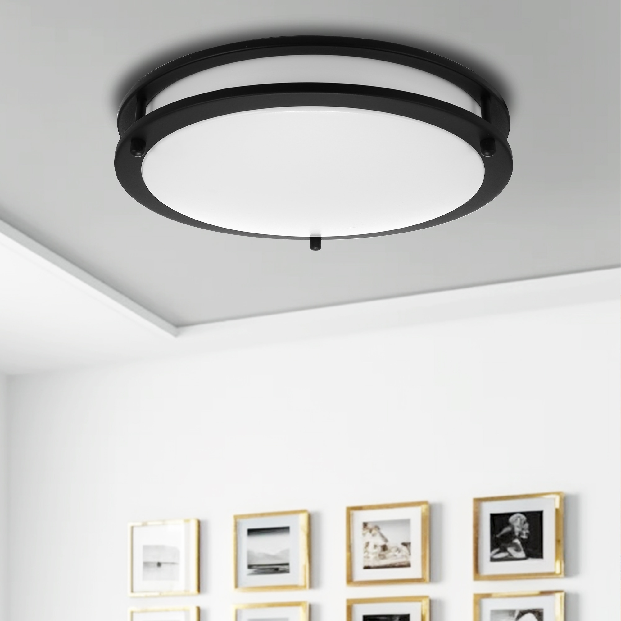 YANSUN L-WL061 1 -Light 4.7-in White Integrated LED Flush Mount Light