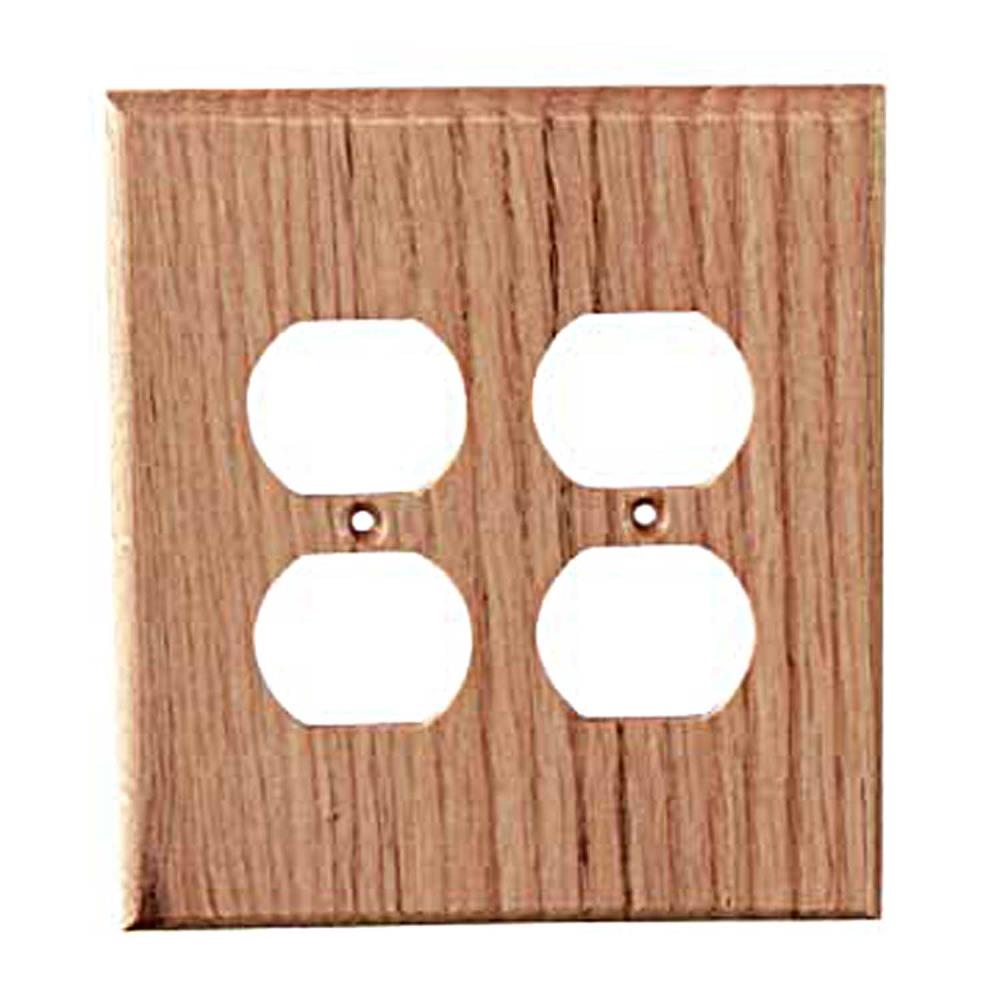 Sierra Lifestyles 682416 2-Gang Specialty Size Red Oak Wood Indoor Duplex Wall Plate