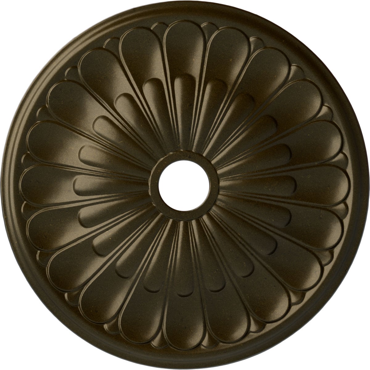 Ekena Millwork CM26ELGGS Elsinore 26.75-in W x 26.75-in L Painted Green Gold Polyurethane Whole Ceiling Medallion