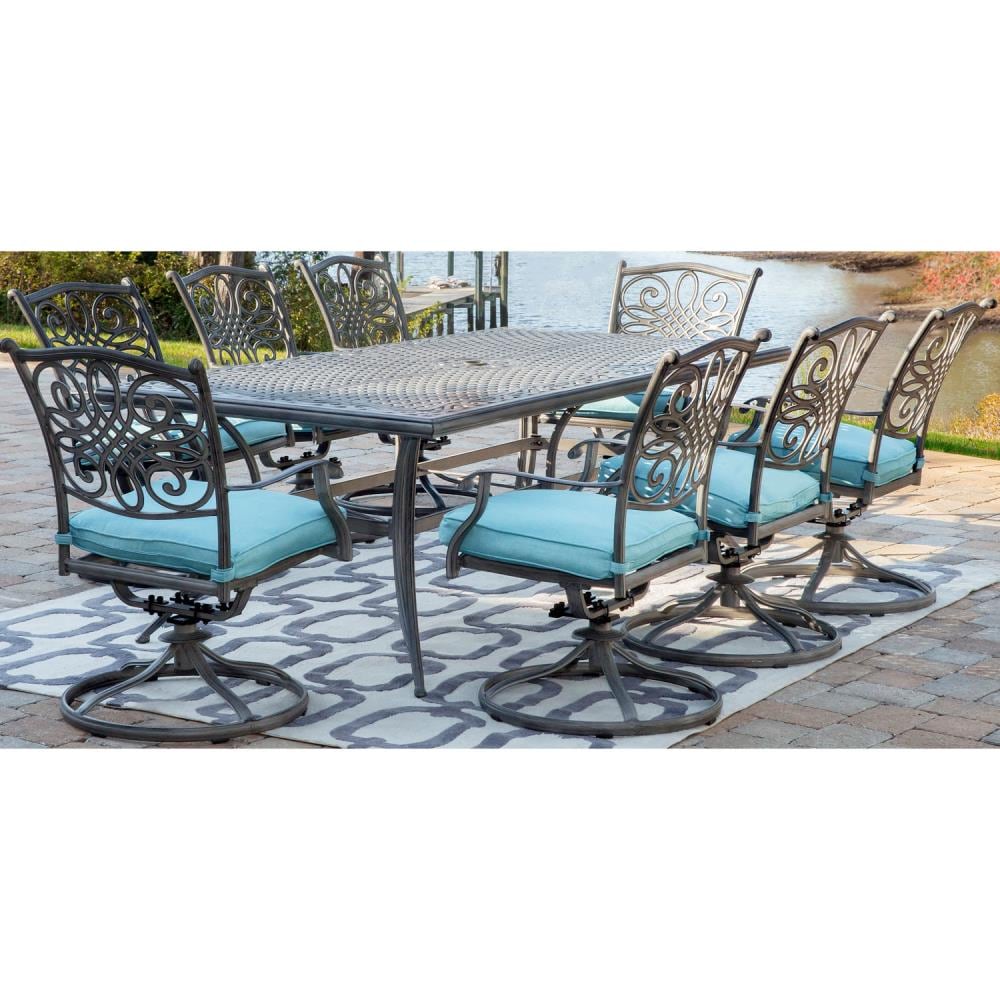 Hanover TRADDNG9PCSW8-BLU Patio-Dining-Sets - View #6