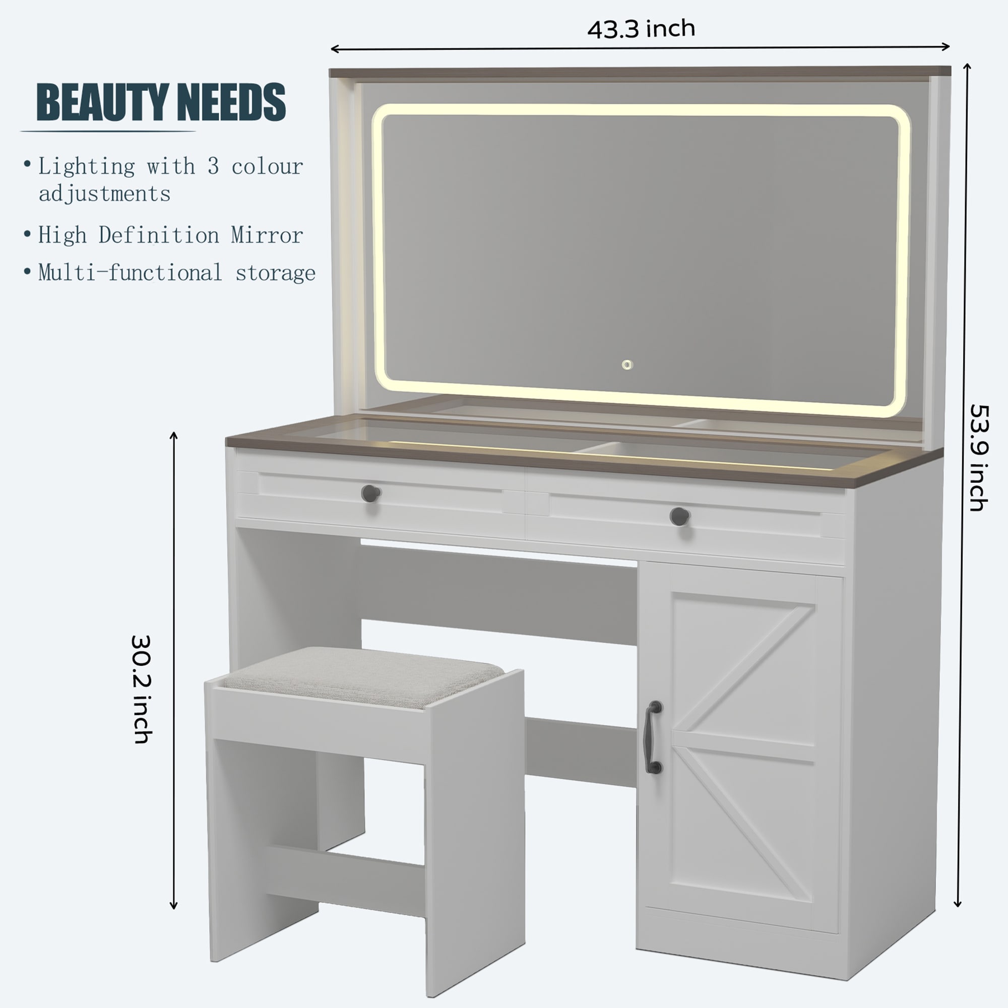 SINOFURN SYD250012WT Bedroom-Vanities - View #6