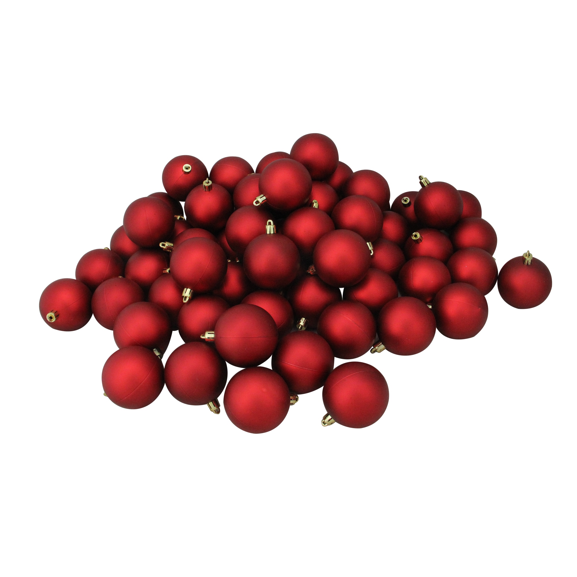 Northlight 31744284 60 -Pack Red Ball Standard Indoor Ornament set Shatterproof