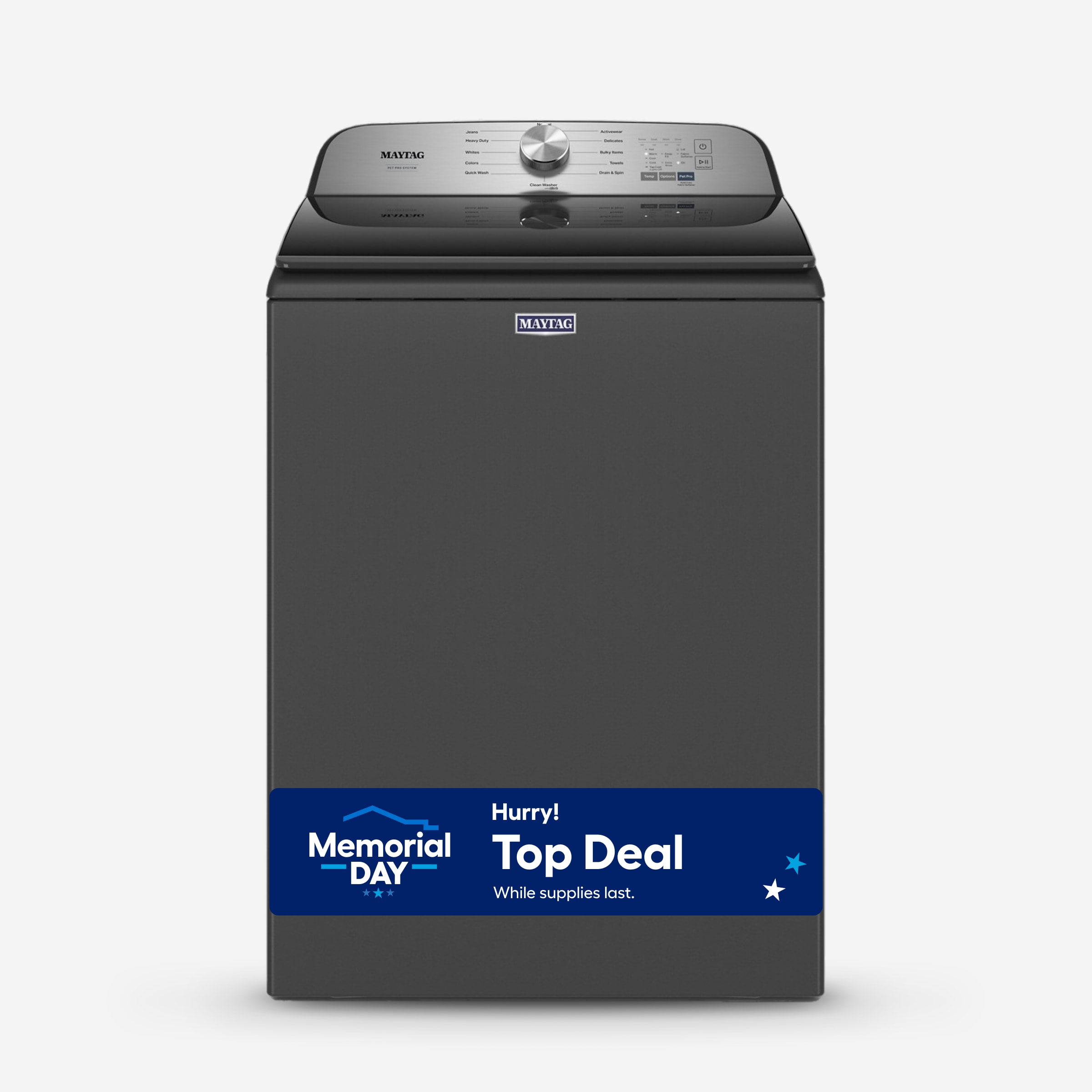 Maytag MVW6500MBK Deep Fill Pet Pro 4.7-cu ft High Efficiency Agitator Top-Load Washer ( Volcano Black )