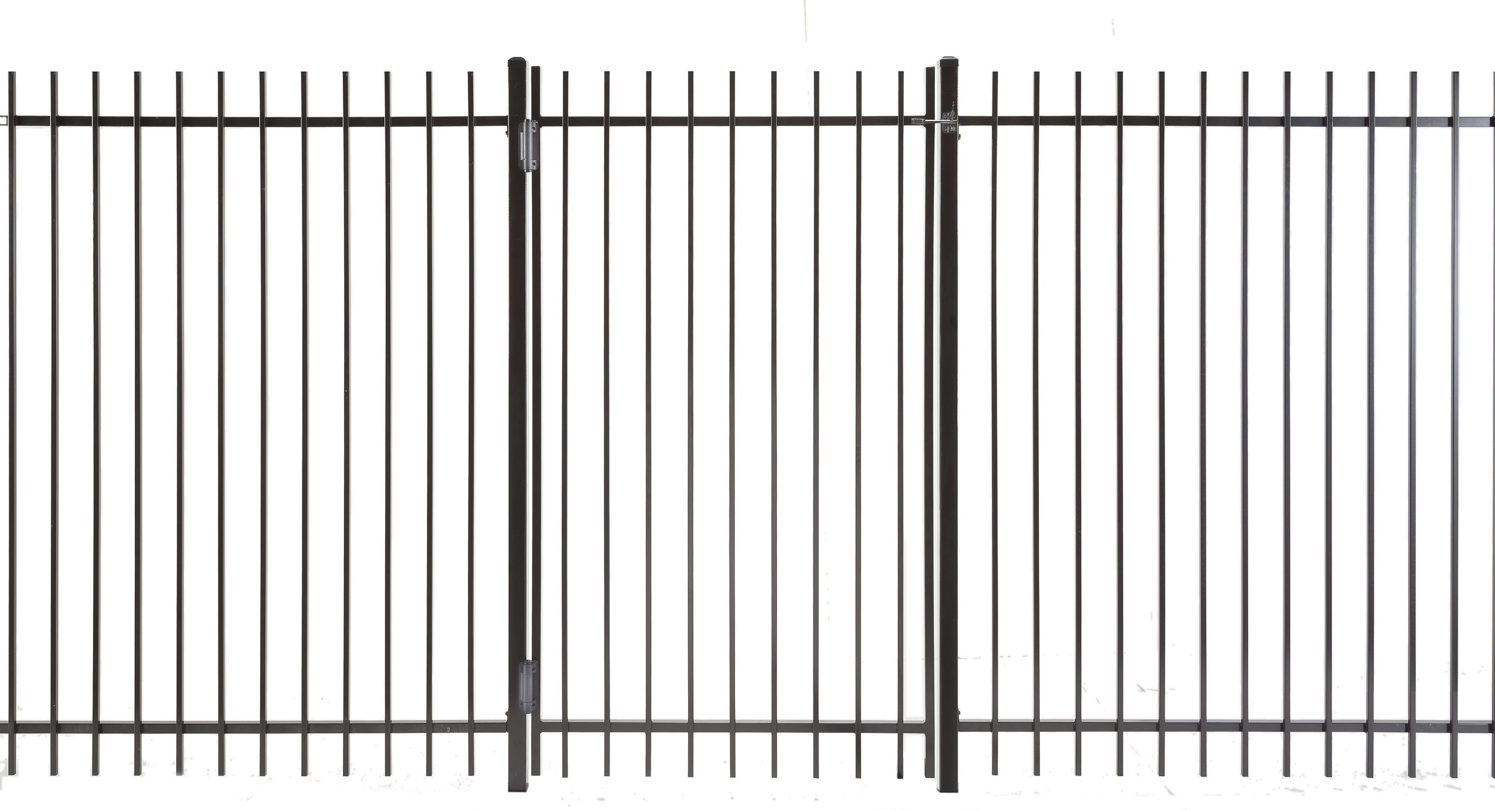 Kent 6-ft H x 4-ft W Powder Coated Vinyl-coated Steel Square-top Decorative Walk-thru Fence Gate