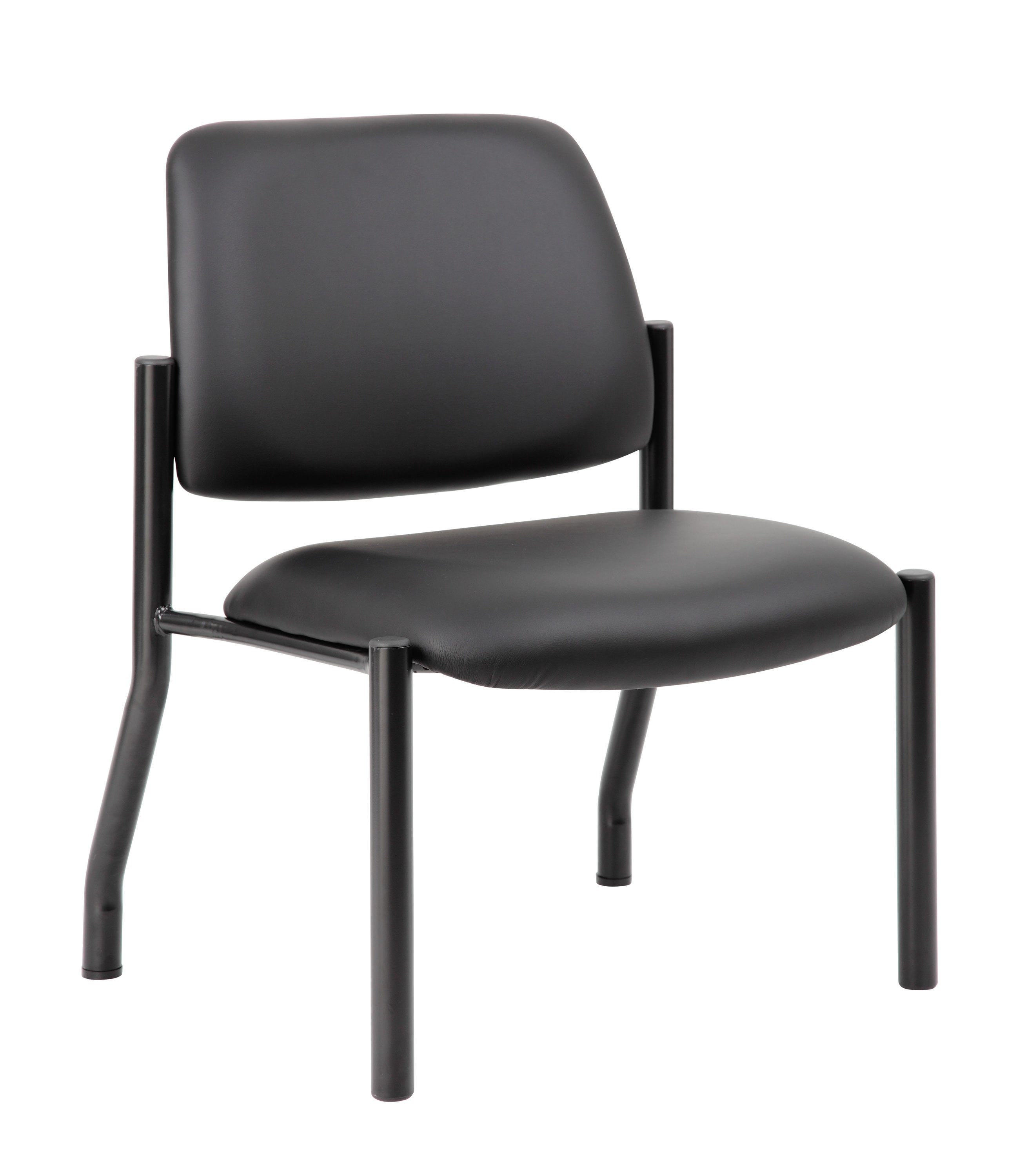 Sleek 400lb Capacity Armless Guest Chair in Antimicrobial Black Vinyl