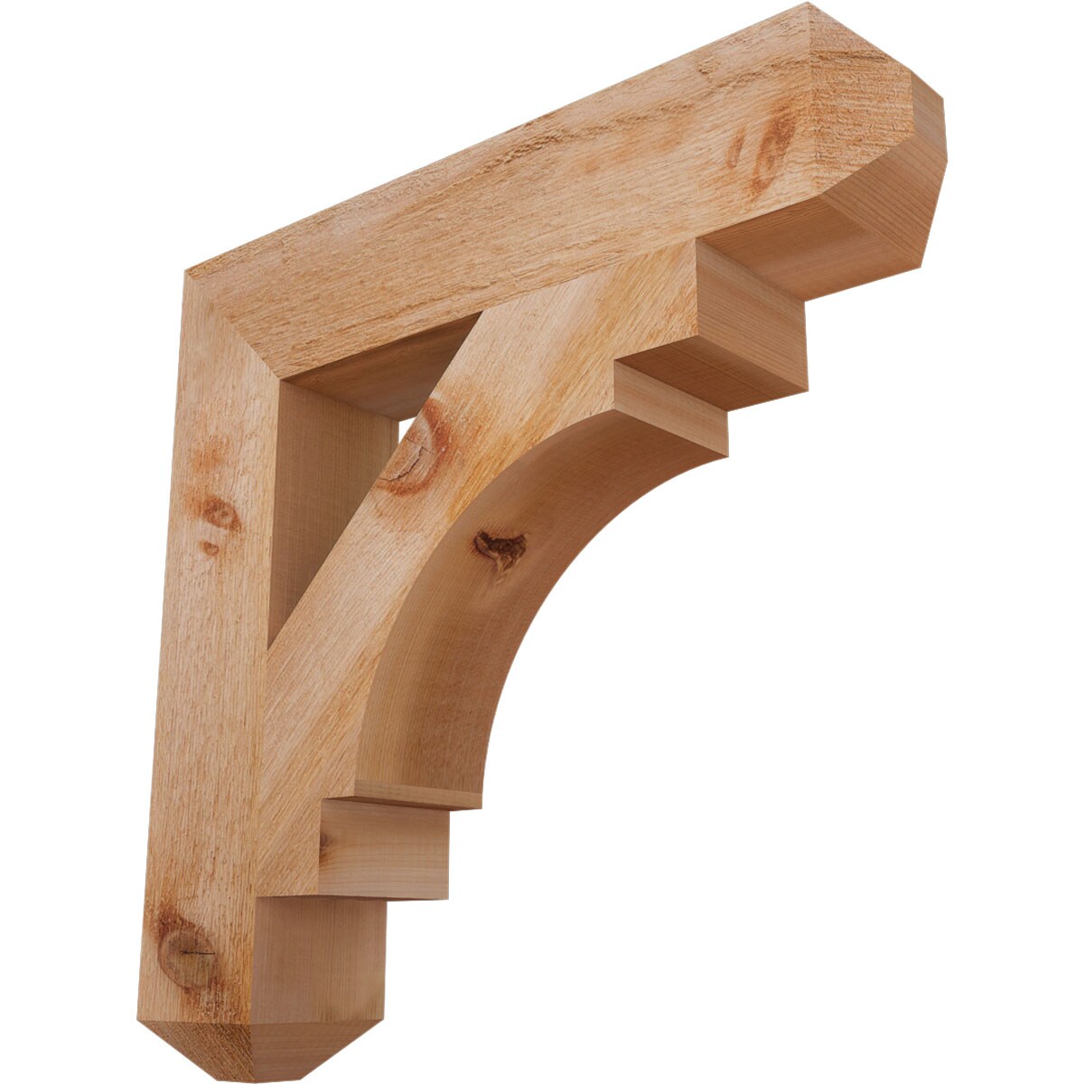 Ekena Millwork BKT04X20X20MRC04RWR Merced craftsman rough sawn 4-in x 20-in x 20-in Western red cedar Brown Wood Standard bracket
