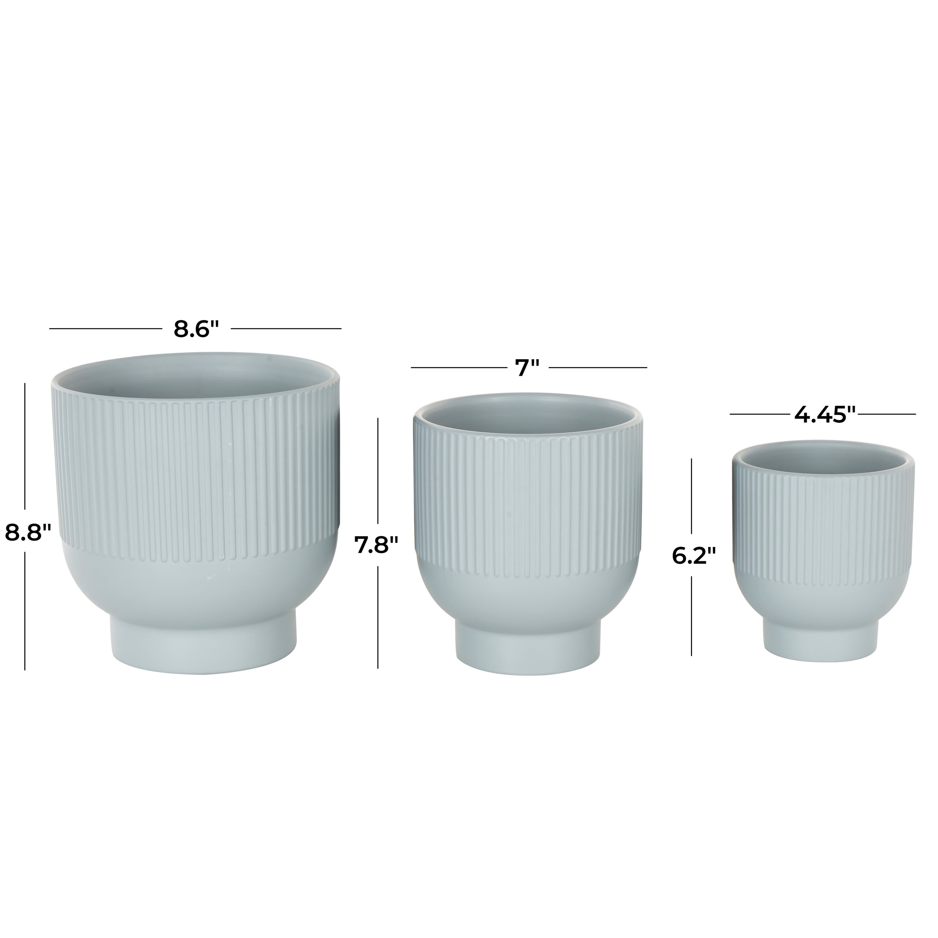 Aisa Blue Ceramic Round Planter Set of 3