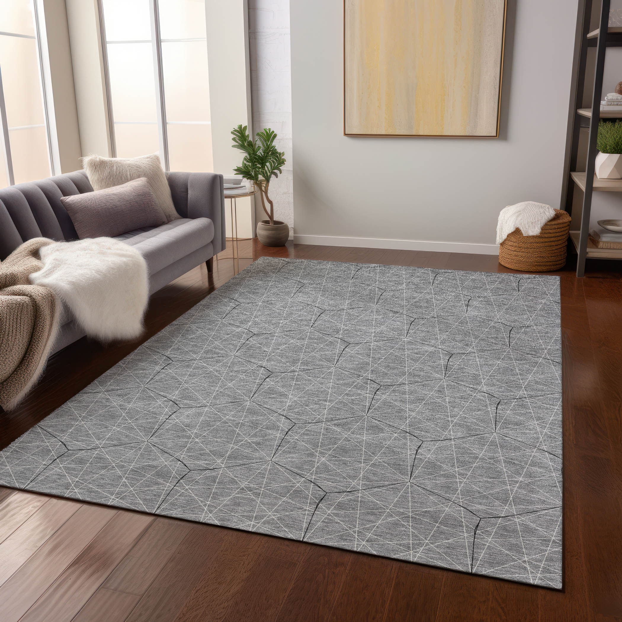 Addison Rugs ACN987GY30X46 Chantille ACN987GY 2 x 3 (ft) Loomed Polyester Gray Rectangular Indoor/Outdoor Machine washable Area rug
