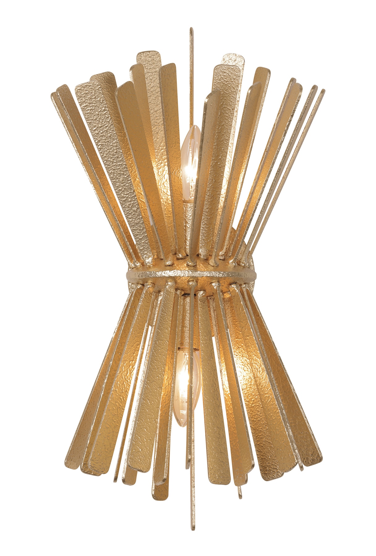 Metropolitan N1902-785 Confluence 11.25-in W 2 -Light Gloss Gold Craftsman Wall Sconce