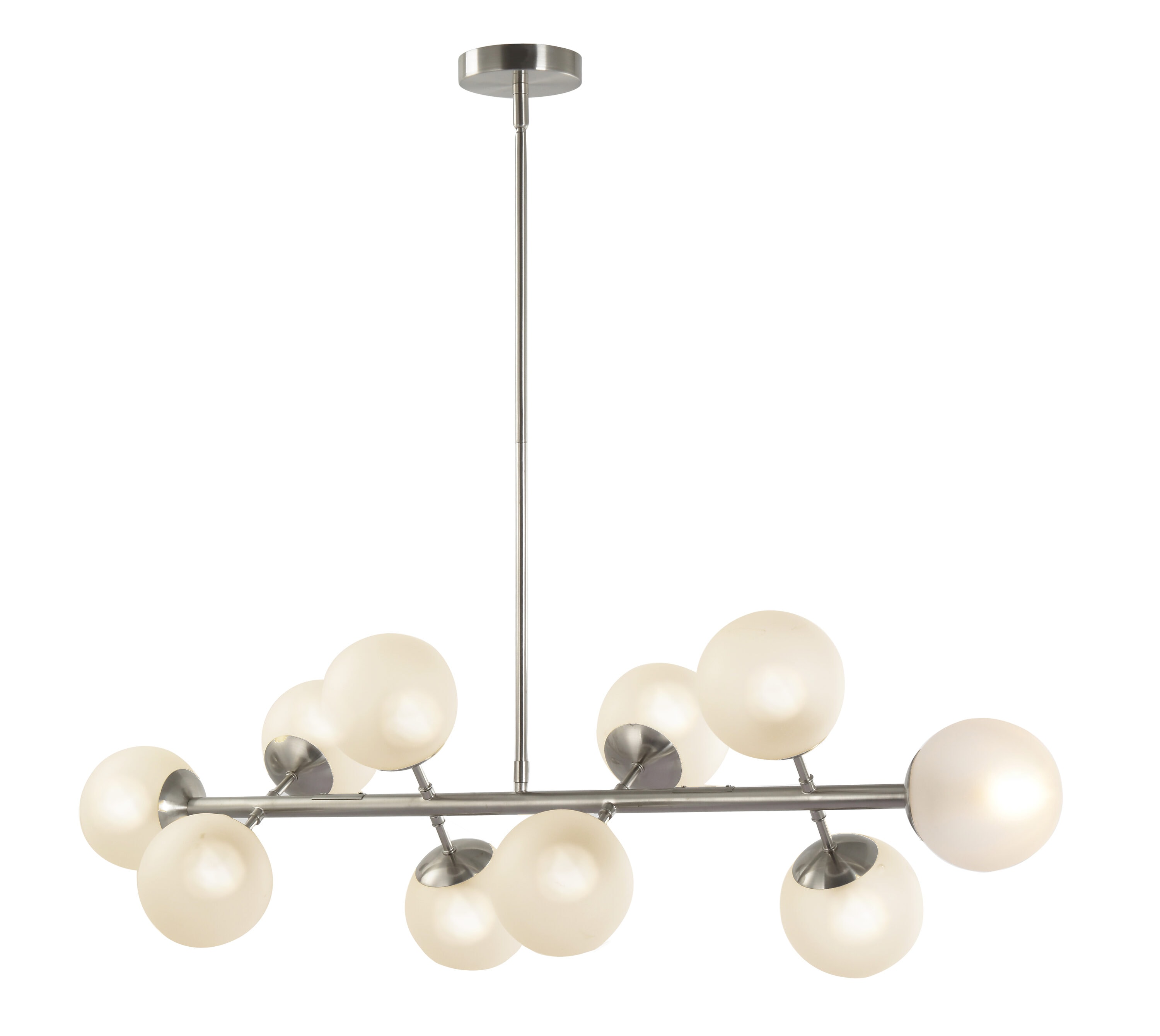 Scott Living Lyla 10-Light Brushed Nickel Modern/Contemporary Frosted ...