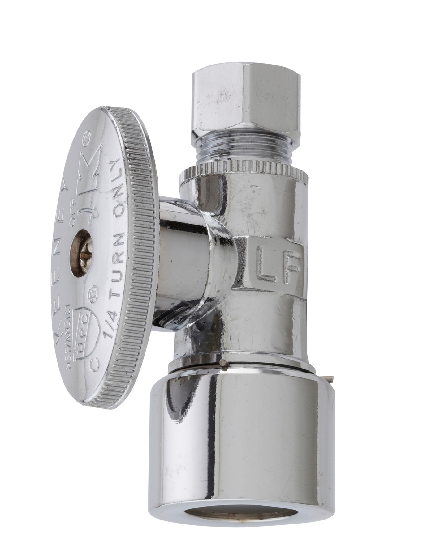 Keeney K2068PCPOLF 1/2-in Compression x 3/8-in Compression Brass Quarter Turn Stop Straight Valve