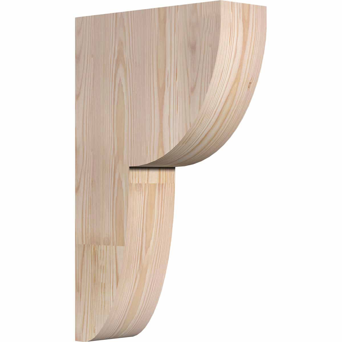 Ekena Millwork COR04X12X20CRE00RDF 4-in x 12-in x 20-in Crestline Unfinished Douglas fir Wood Paintable/Stainable Corbel