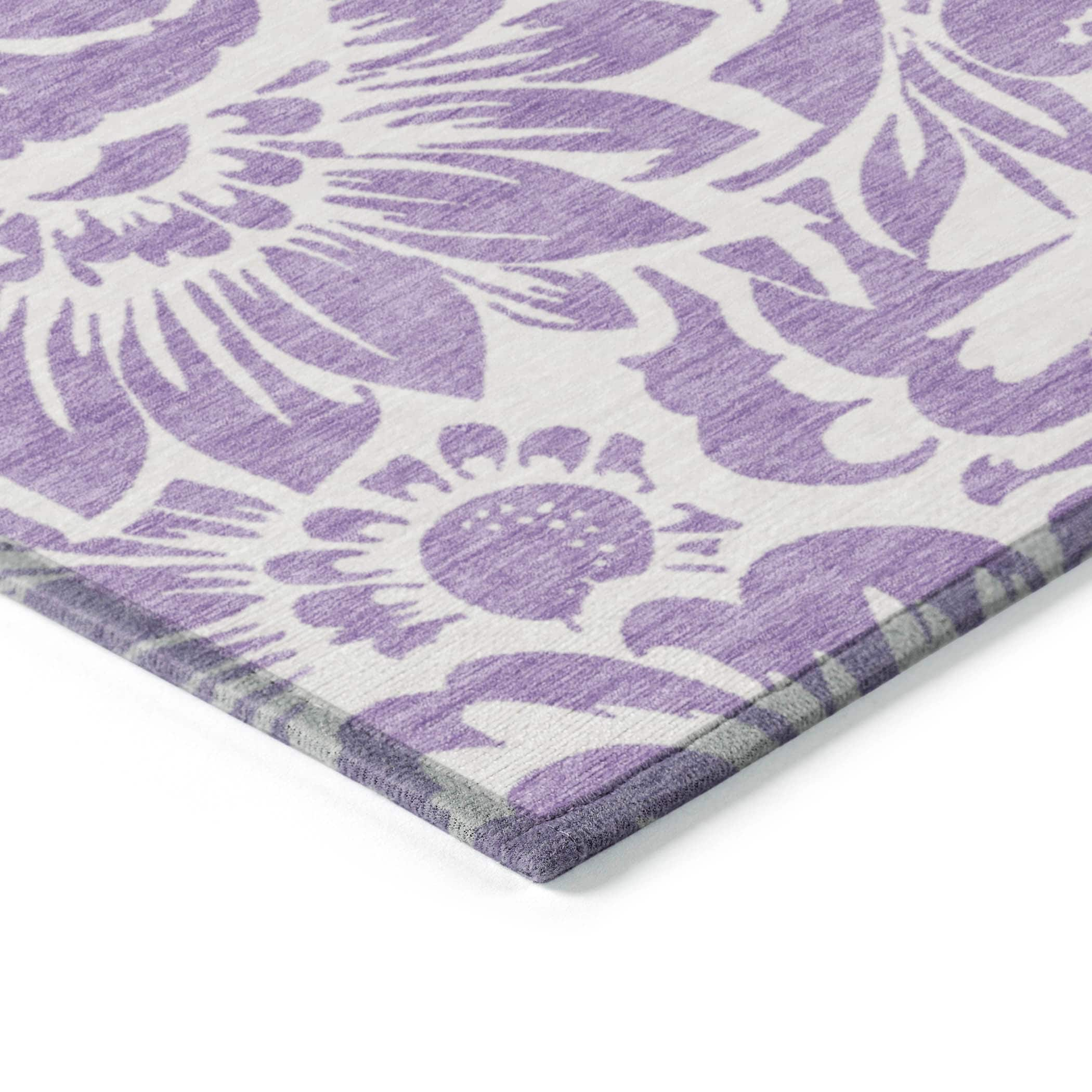 Addison Rugs Chantille 8 X 8 (ft) Purple Round Indoor/Outdoor Stripe ...