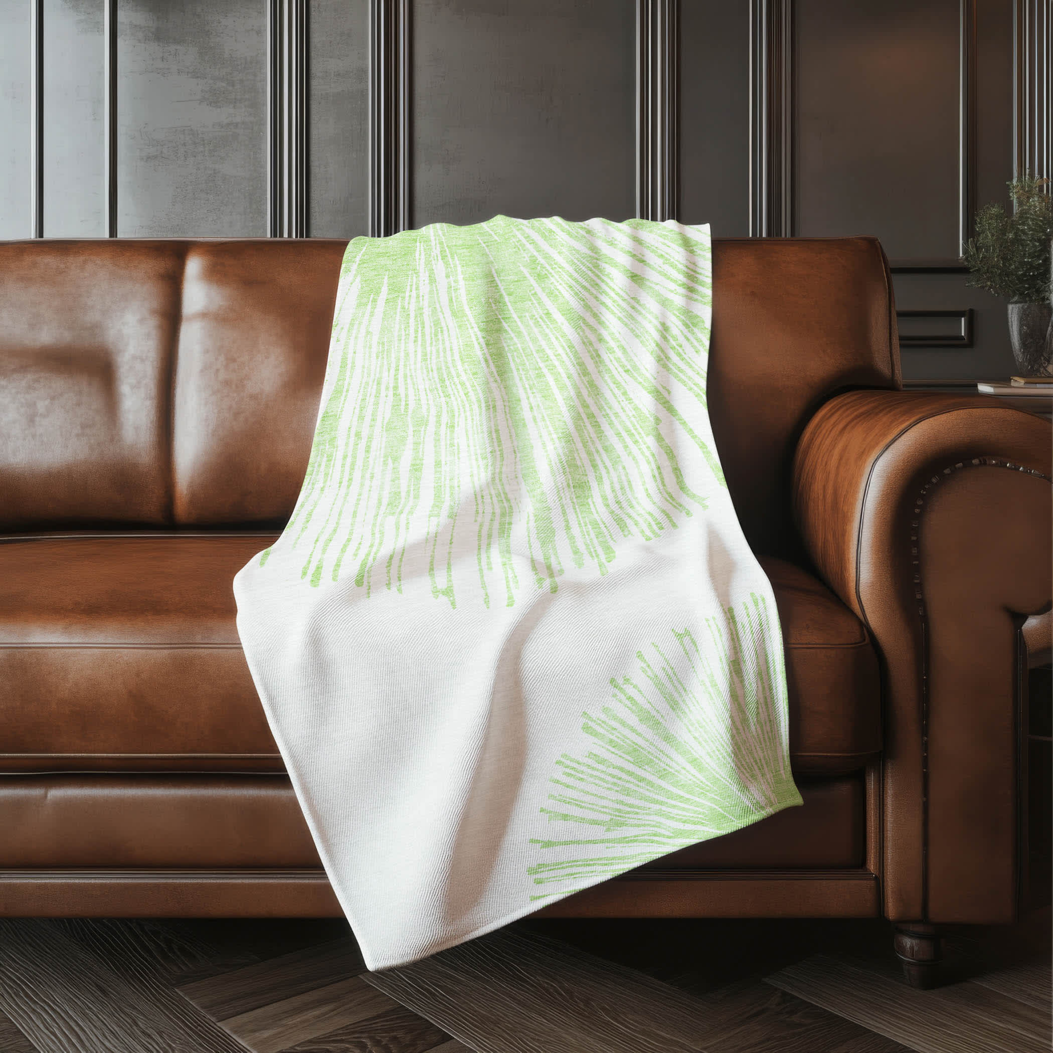 Addison Rugs Premium Machine Washable Addison ASB642 Aloe 50 x 70 inches Sherpa Throw Blanket