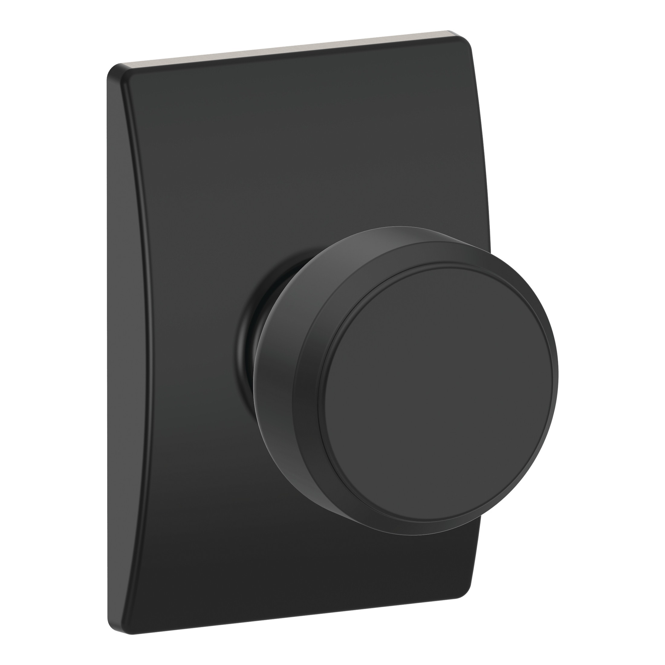 Schlage Bowery Matte Black Steel Entry Knob and Single Cylinder