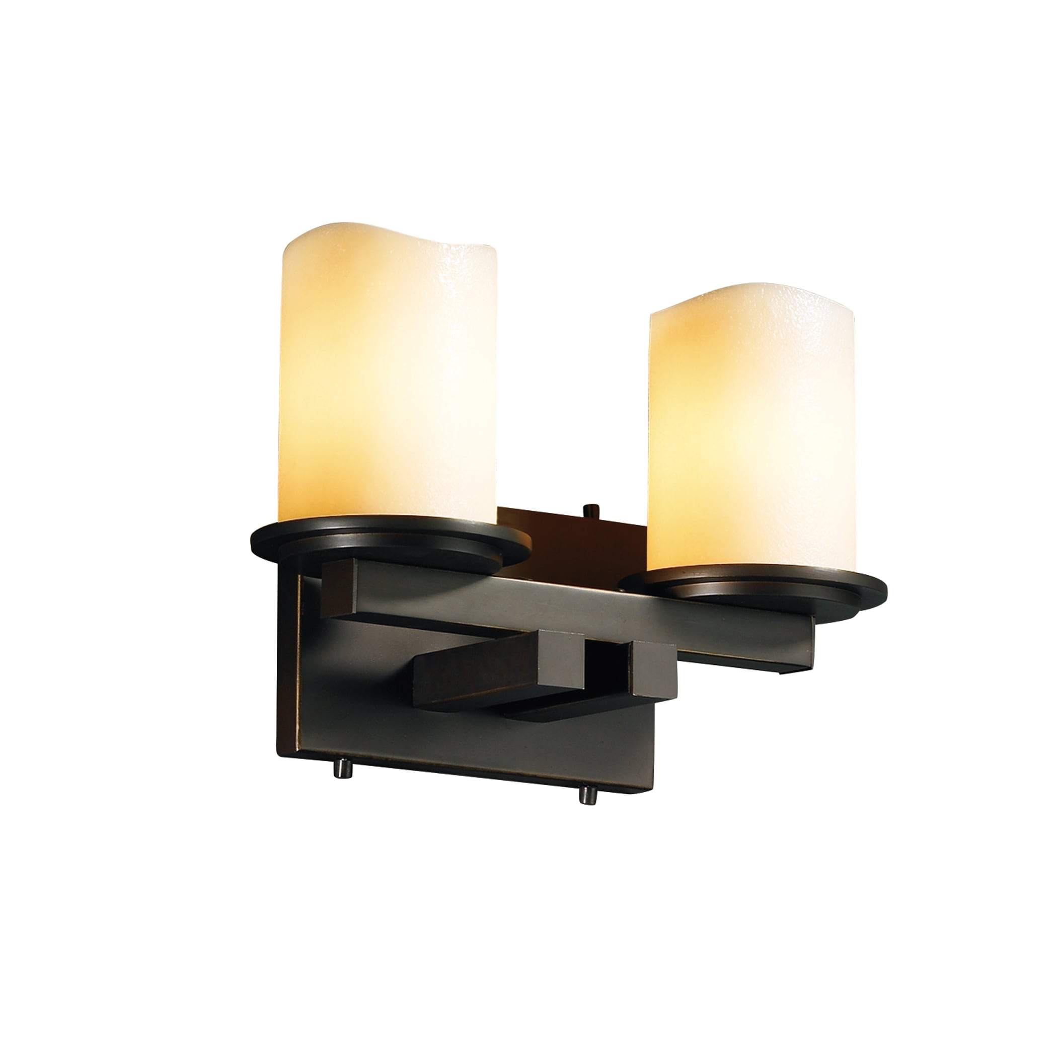 Justice Design Group CNDL-8772-14-CREM-DB CandleAria 13-in 2-Light Dark Bronze Transitional Vanity Light
