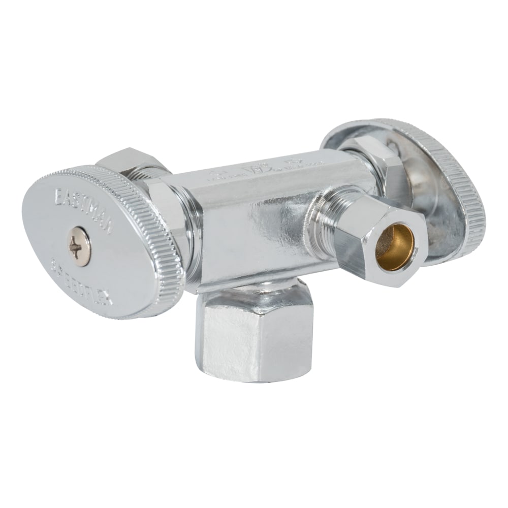 EASTMAN 04325LF 1/2-in FIP x 3/8-in Compression Brass Multi Turn Stop and Waste Valve