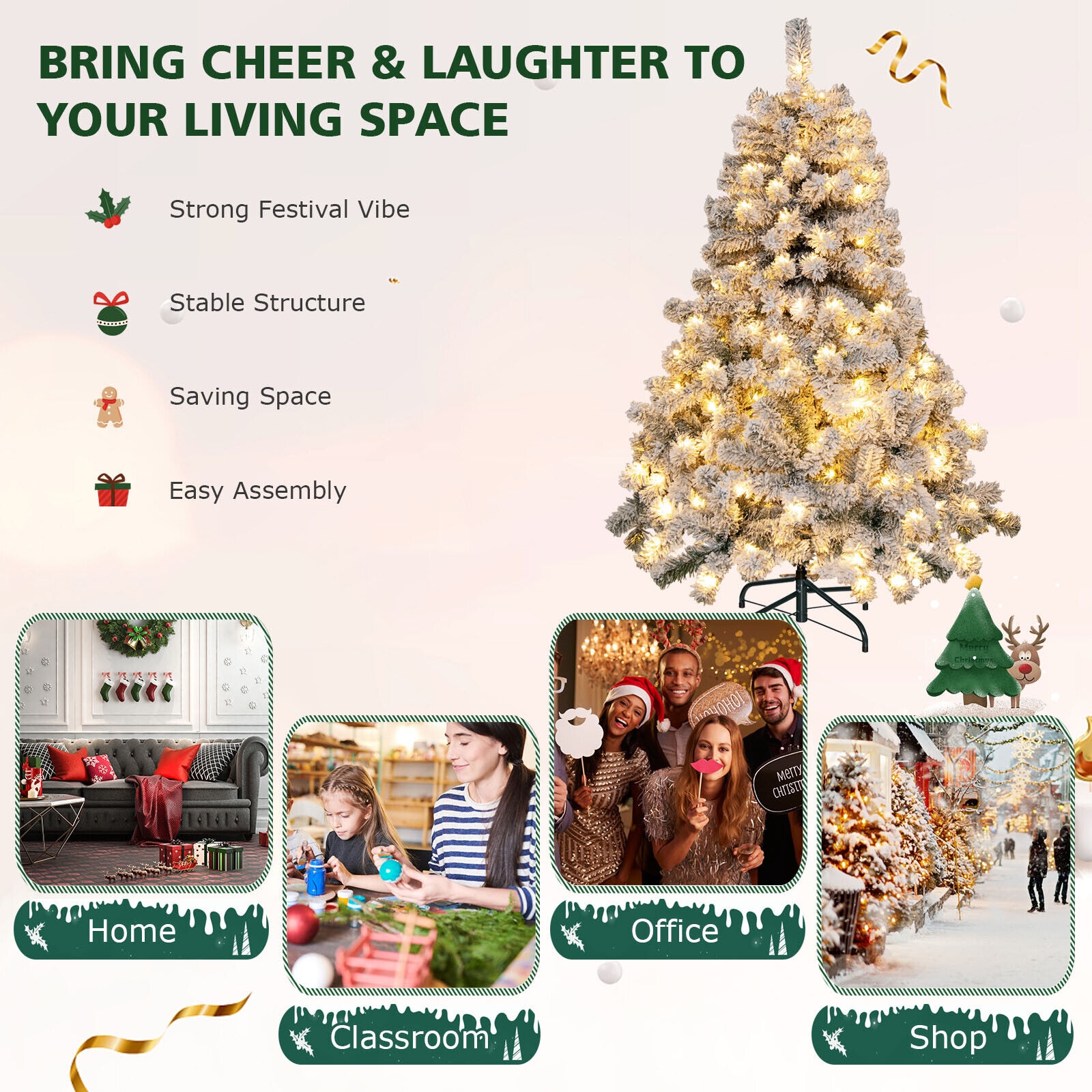 WELLFOR HYG24081US Artificial-Christmas-Trees - View #3
