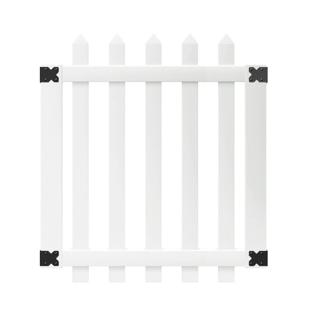 Outdoor Essentials PicketLock 3-ft H x 3.5-ft W White Vinyl Stockade Fence Gate Kit (Unassembled)