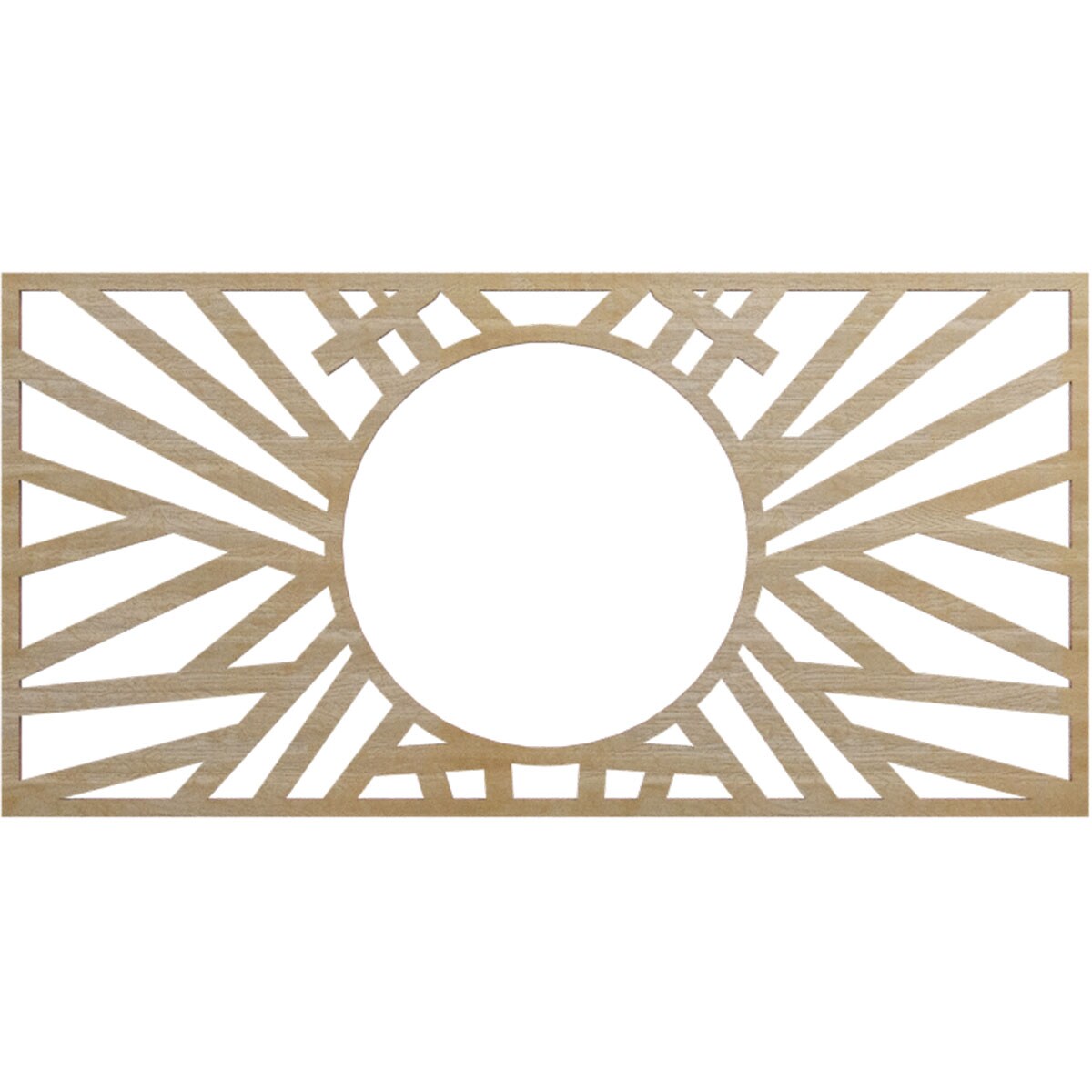 Ekena Millwork CMWP20X10X0250HOHI Hoover Fretwork Pierced 10-in W x 20-in L Architectural Hickory Wood Whole Ceiling Medallion