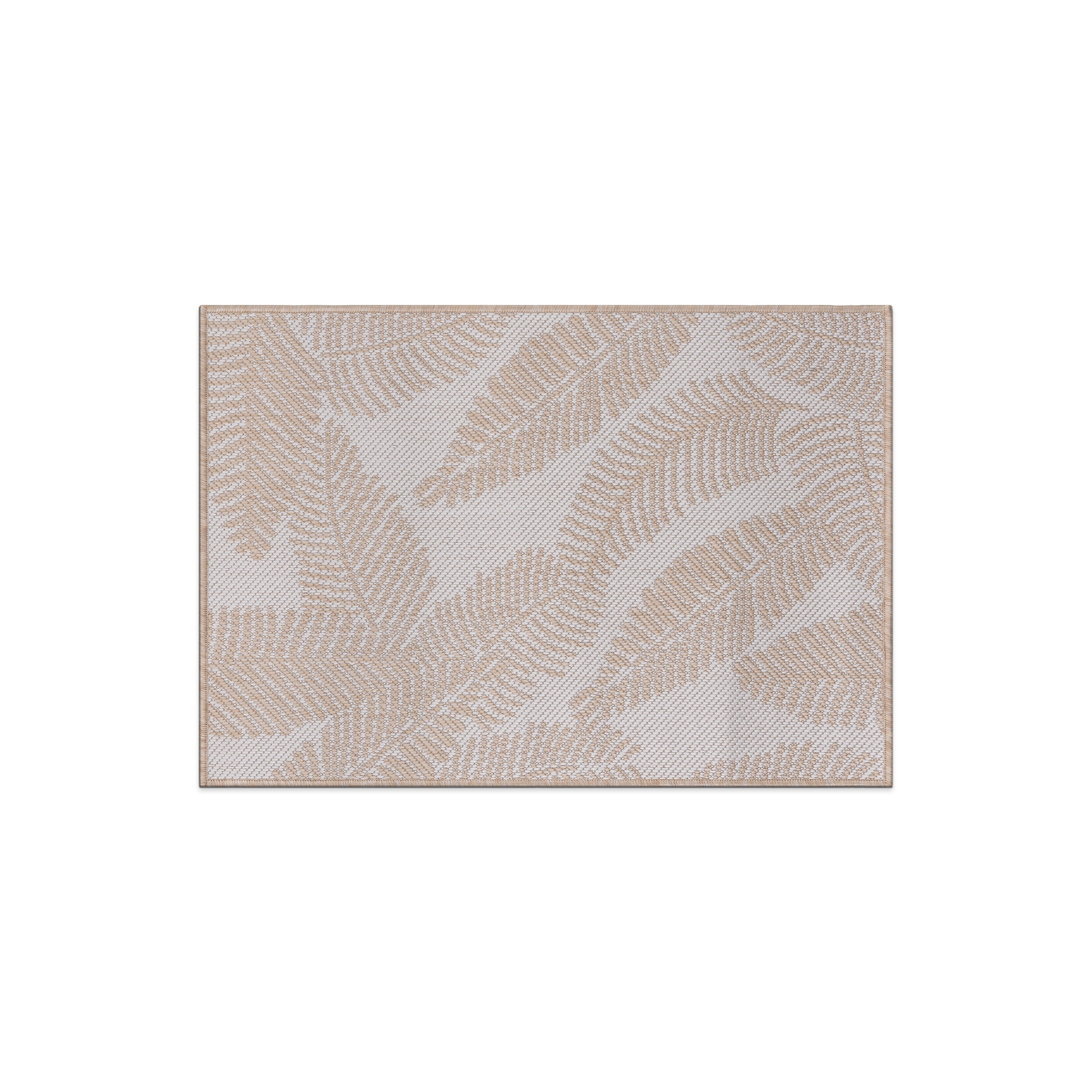 World Rug Gallery 114NATURAL2X3 Summer 2 x 3 (ft) Loomed Polypropylene Natural Rectangular Indoor/Outdoor Floral/Botanical Tropical Area rug