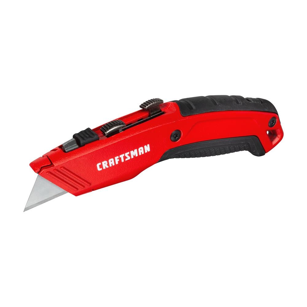RK4) Retractable Utility Knife w/3 Blades, Delrin Slider, Carded