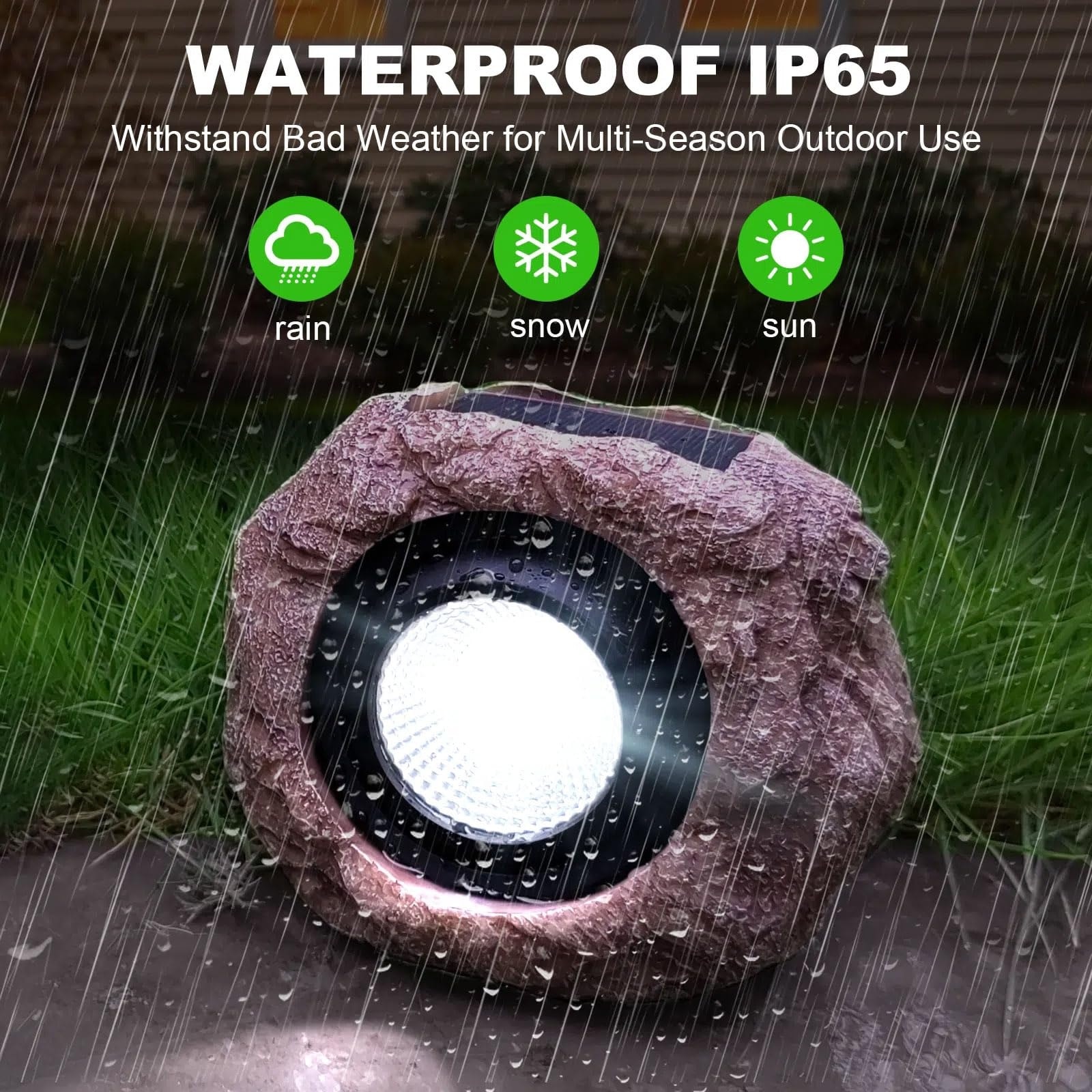 AOIZGMY Solar Garden Lights Outdoor Super Bright LED Rock Spot Lights 2 ...