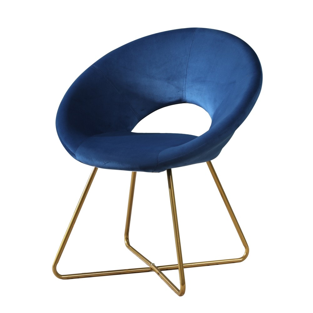 Clihome CMCH-151RE Blue Desk Chair Navy Blue Contemporary Fabric Desk Chair