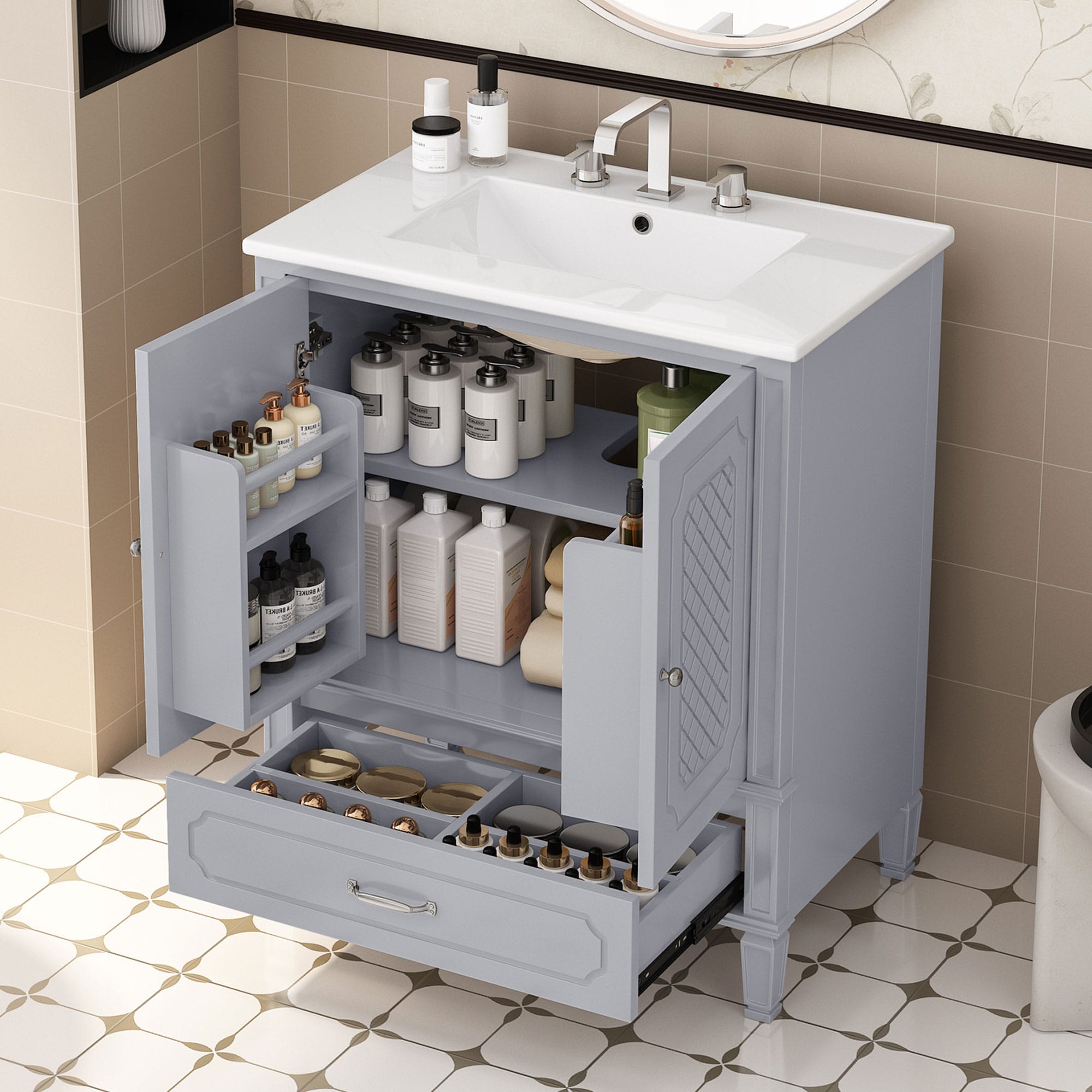 WELLFOR GIZBSO07MR Bath-Vanity-Combo - View #2