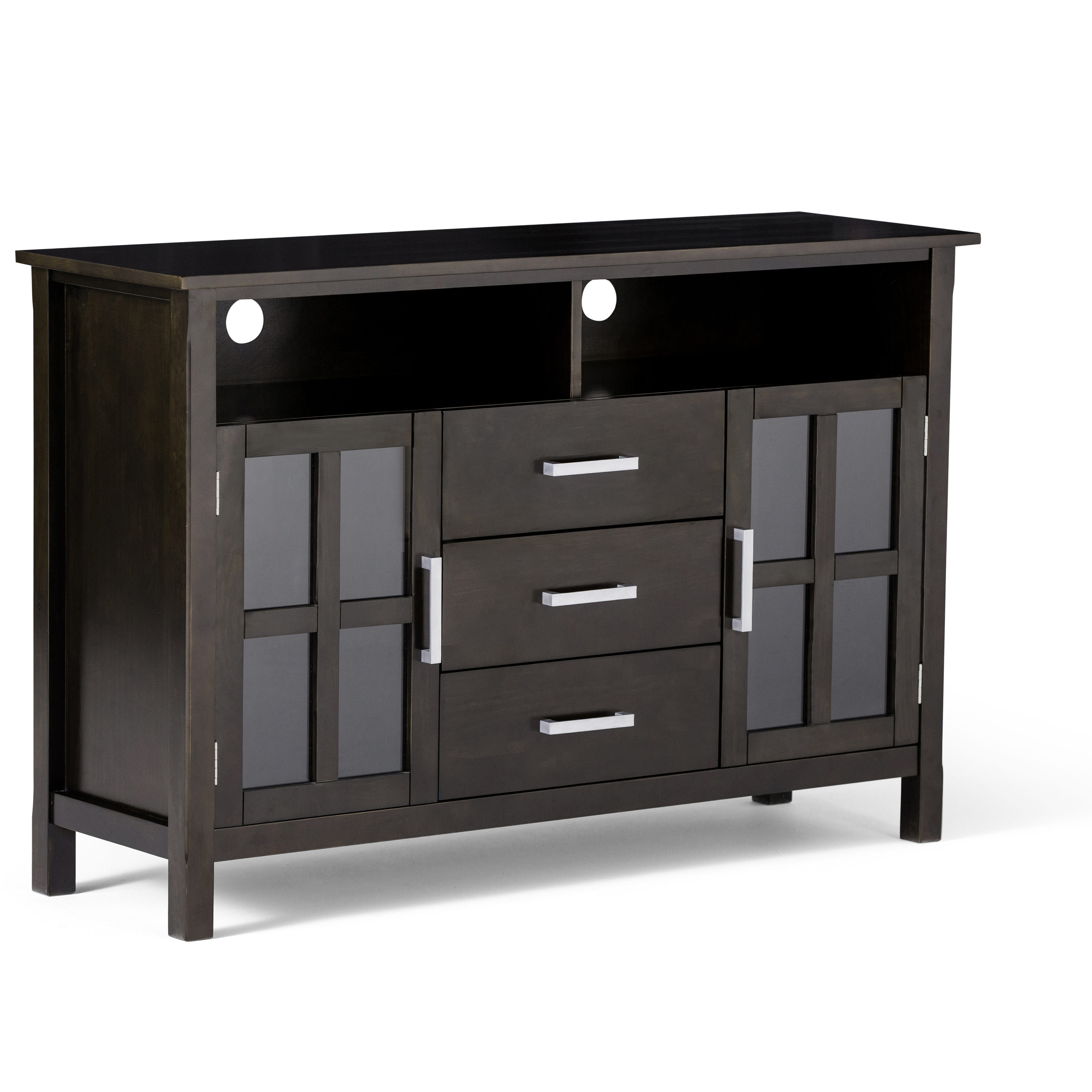 Simpli Home AXCRKIT17-HIC Kitchener Modern/Contemporary Hickory Brown Tv Stand (Accommodates TVs up to 60-in)