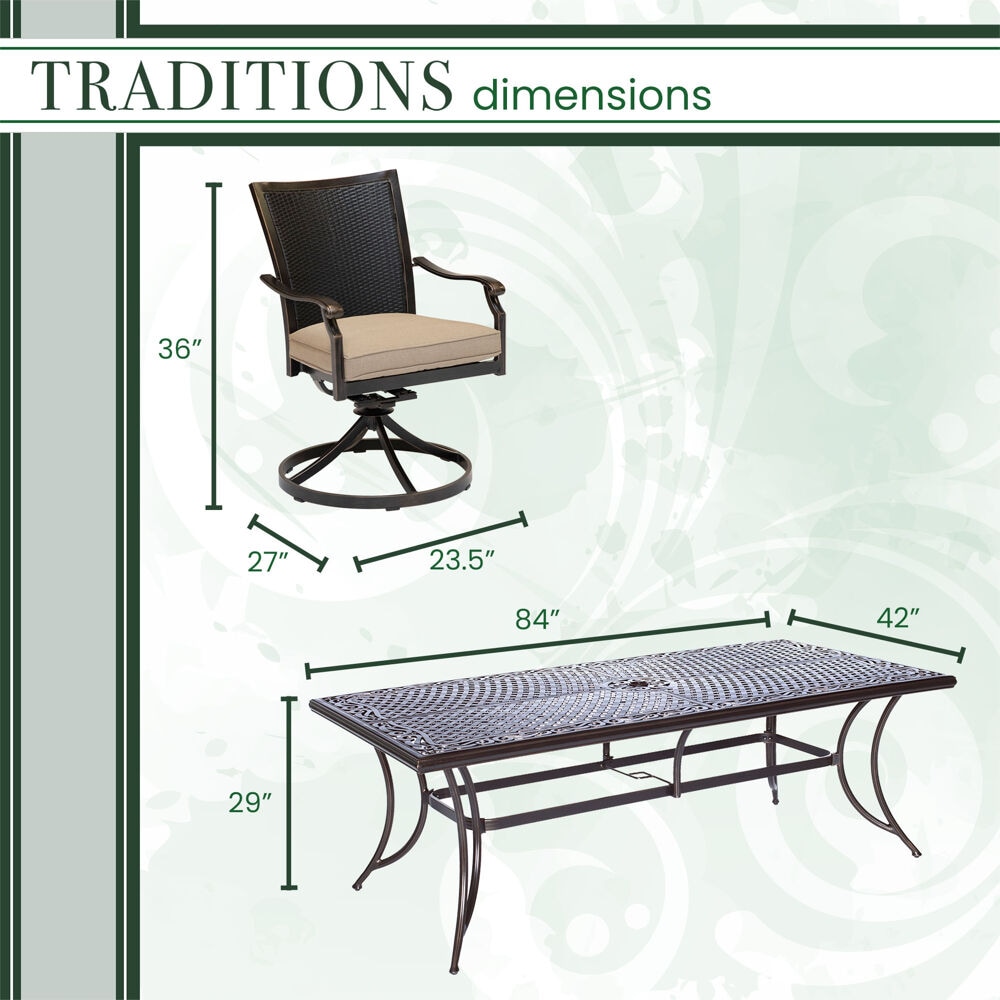 Hanover TRADDNWB9PCSWC-TAN Patio-Dining-Sets - View #4