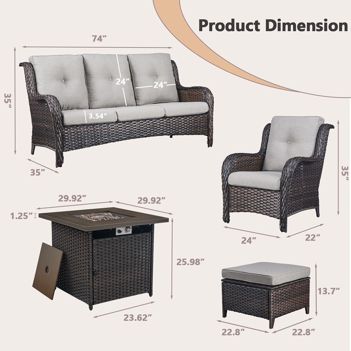Rilyson FS013014006098-2 Patio-Conversation-Sets - View #4