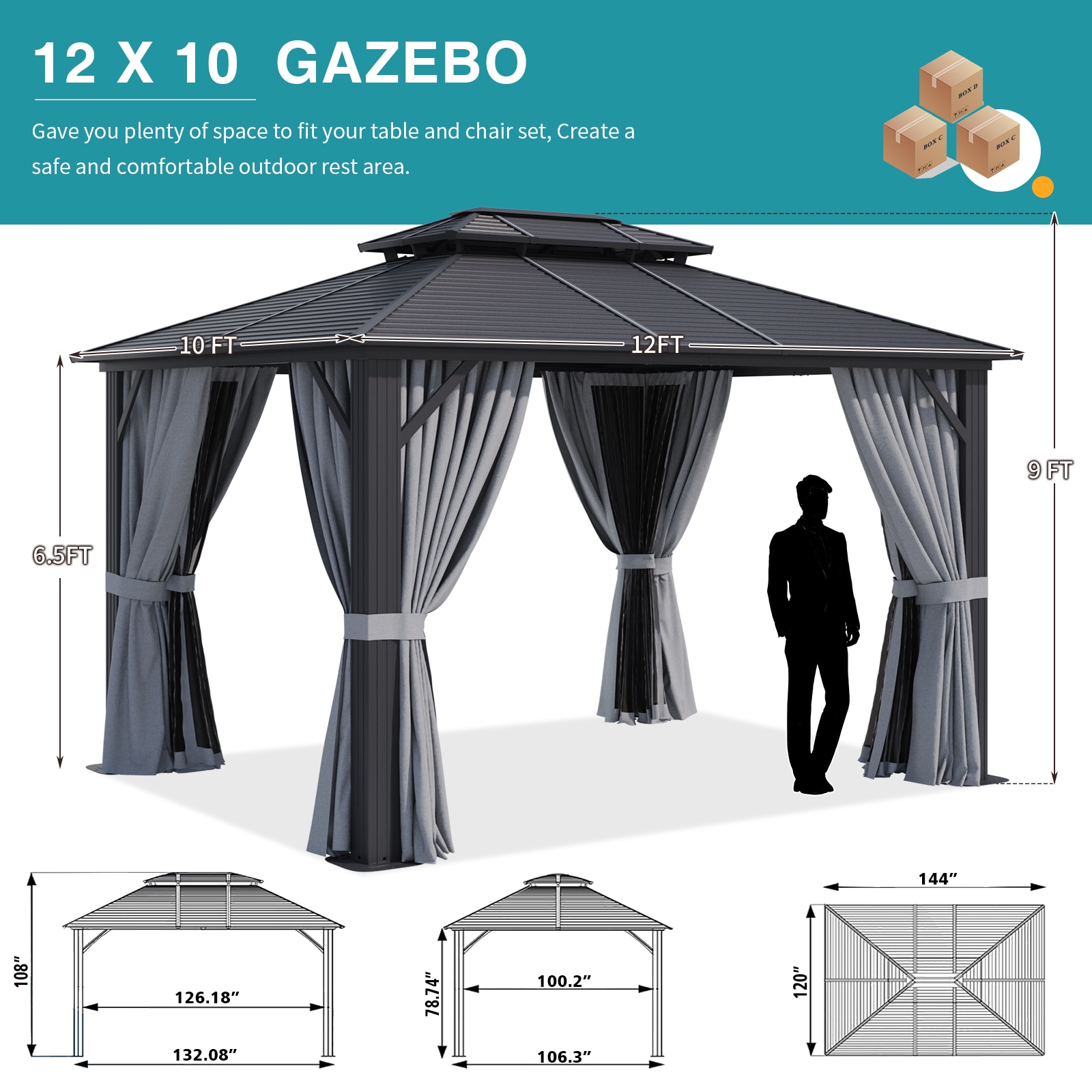 AOXUN G30014 Wood-Resin-Gazebos - View #5
