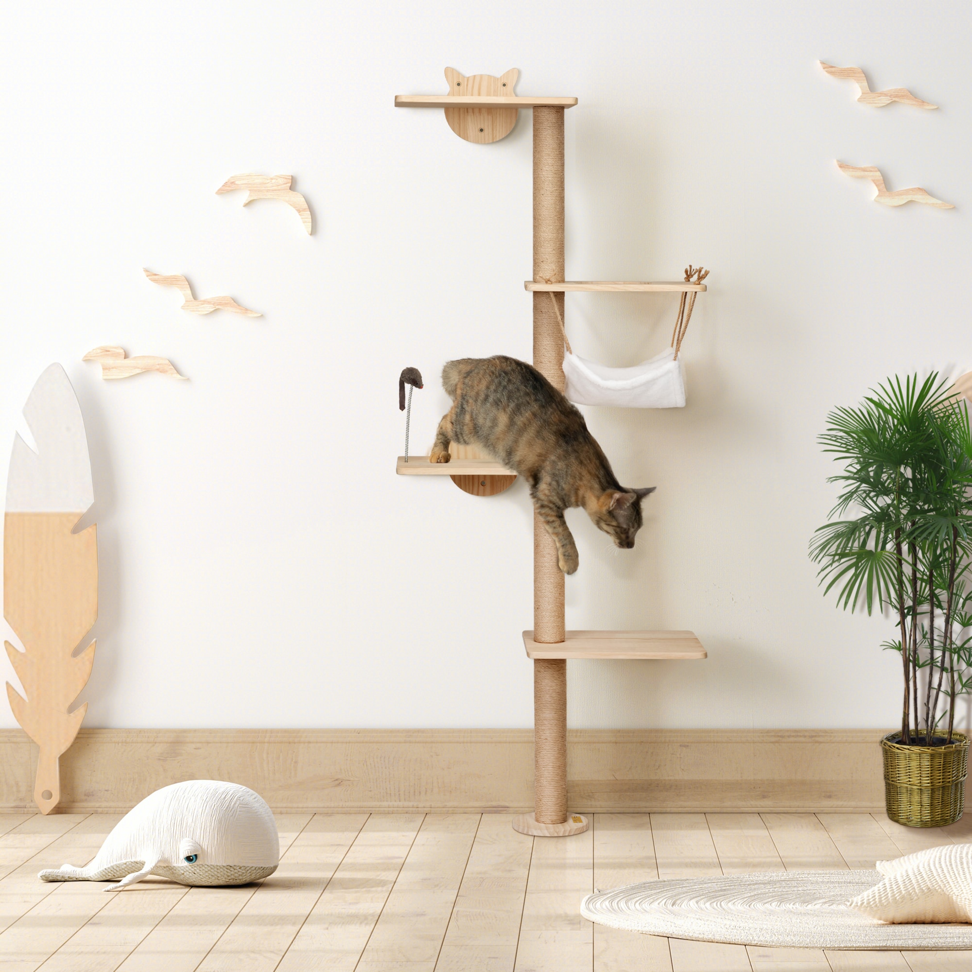 Coziwow 69.05-in X 12.32-in Brown Cat Tree In The Cat Trees 