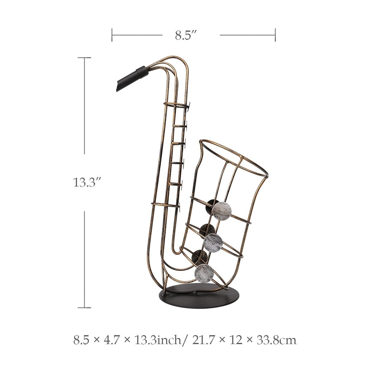 Aoibox  Saxophone Tabletop Wine Rack Freestanding Metal Bottle Holder Sculpture 13 31 in Tall Wine Bottle Caddies