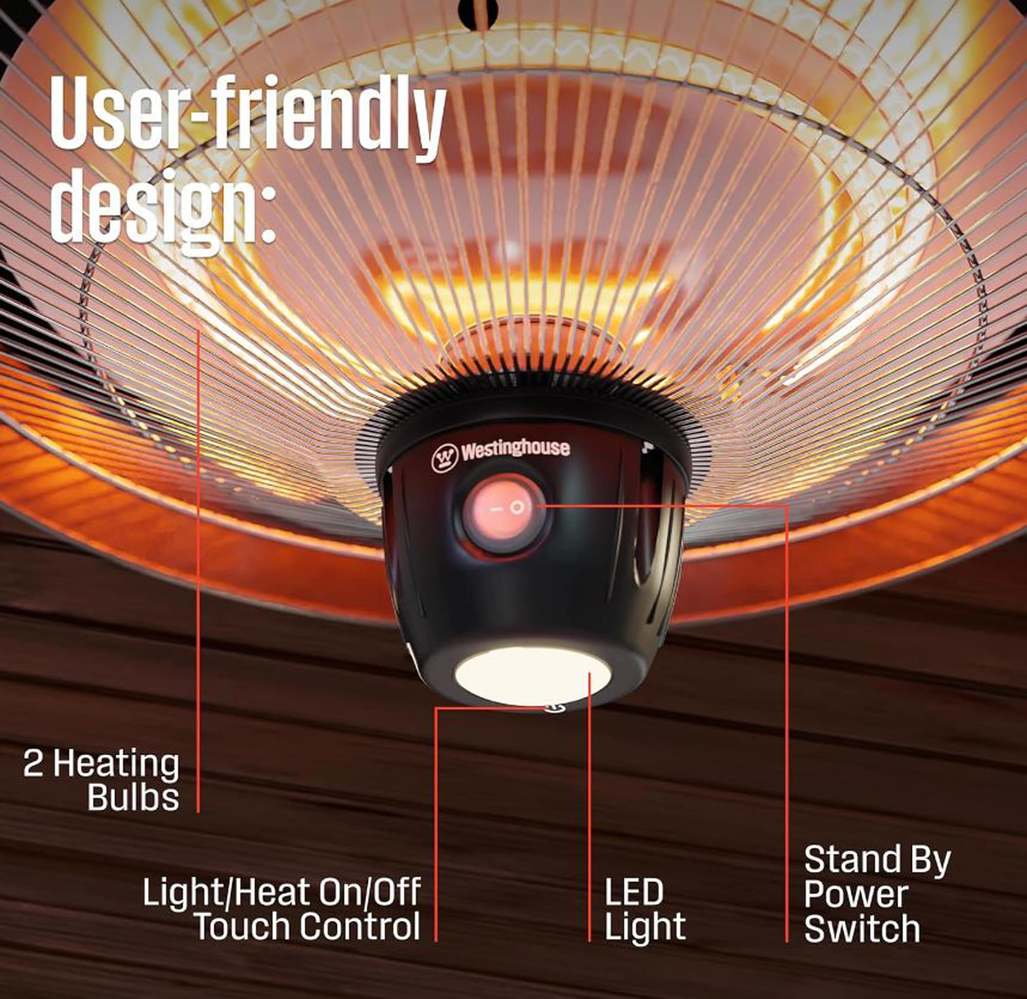 Westinghouse WES31-1540-BLACK Outdoor-Electric-Patio-Heaters - View #2