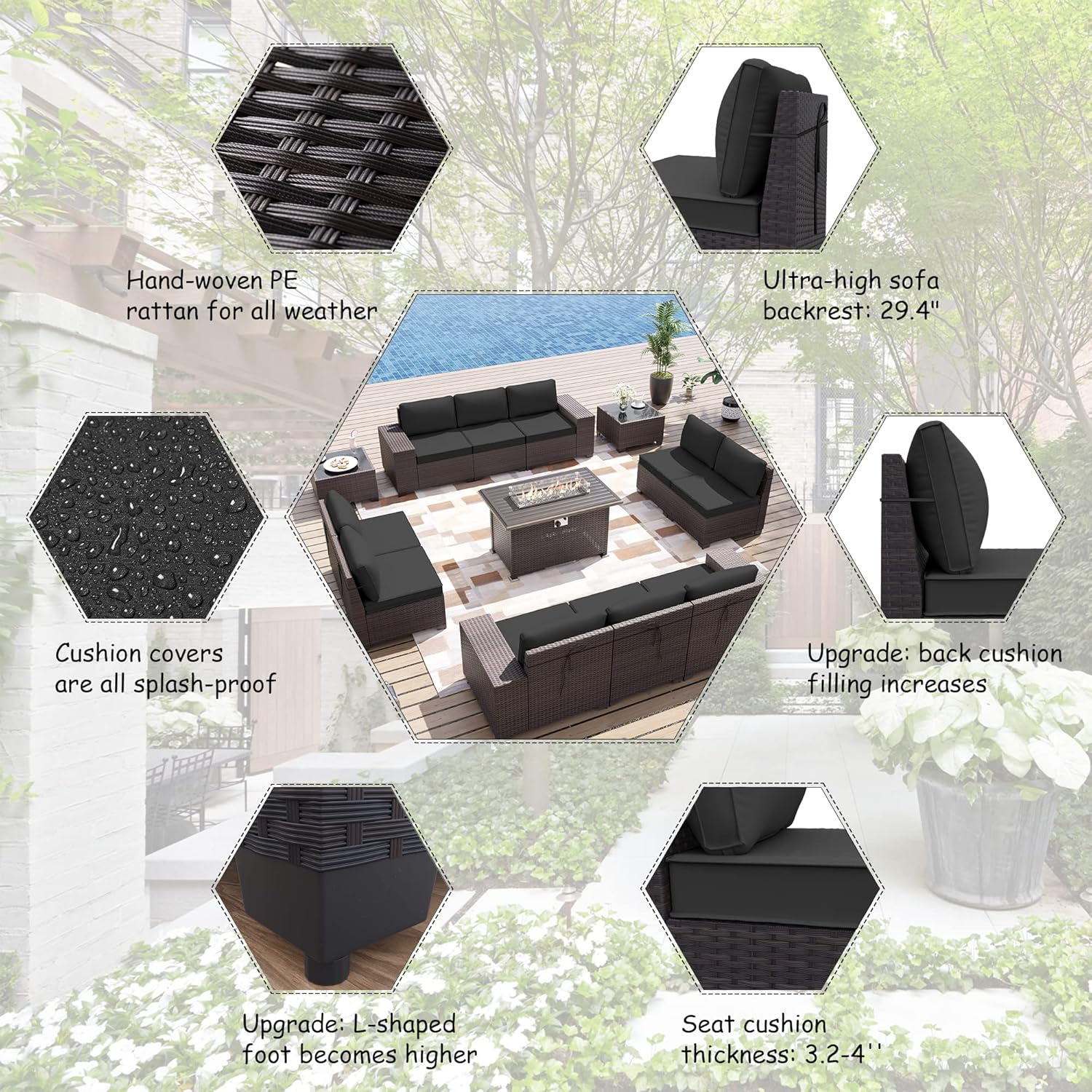 ALAULM LS-12PCS+FP-BLACK Patio-Conversation-Sets - View #5