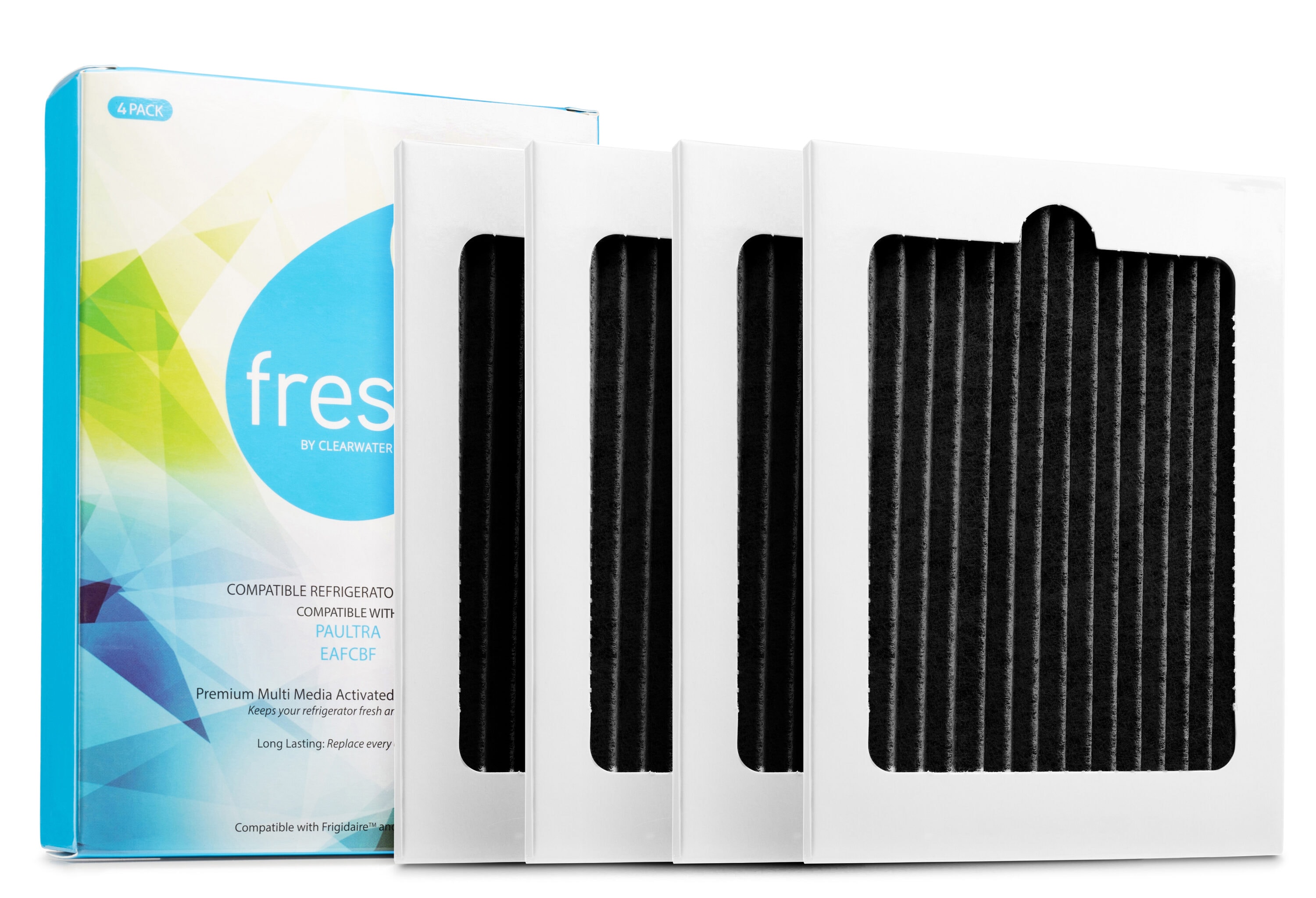 Fresh Replacement Frigidaire Pure Air Ultra PAULTRA Electrolux Eafcbf Air Filter, 4 Pack