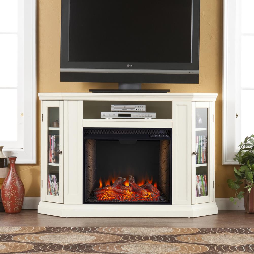 Boston Loft Furnishings 48-in W Ivory Fan-forced Electric Fireplace at ...